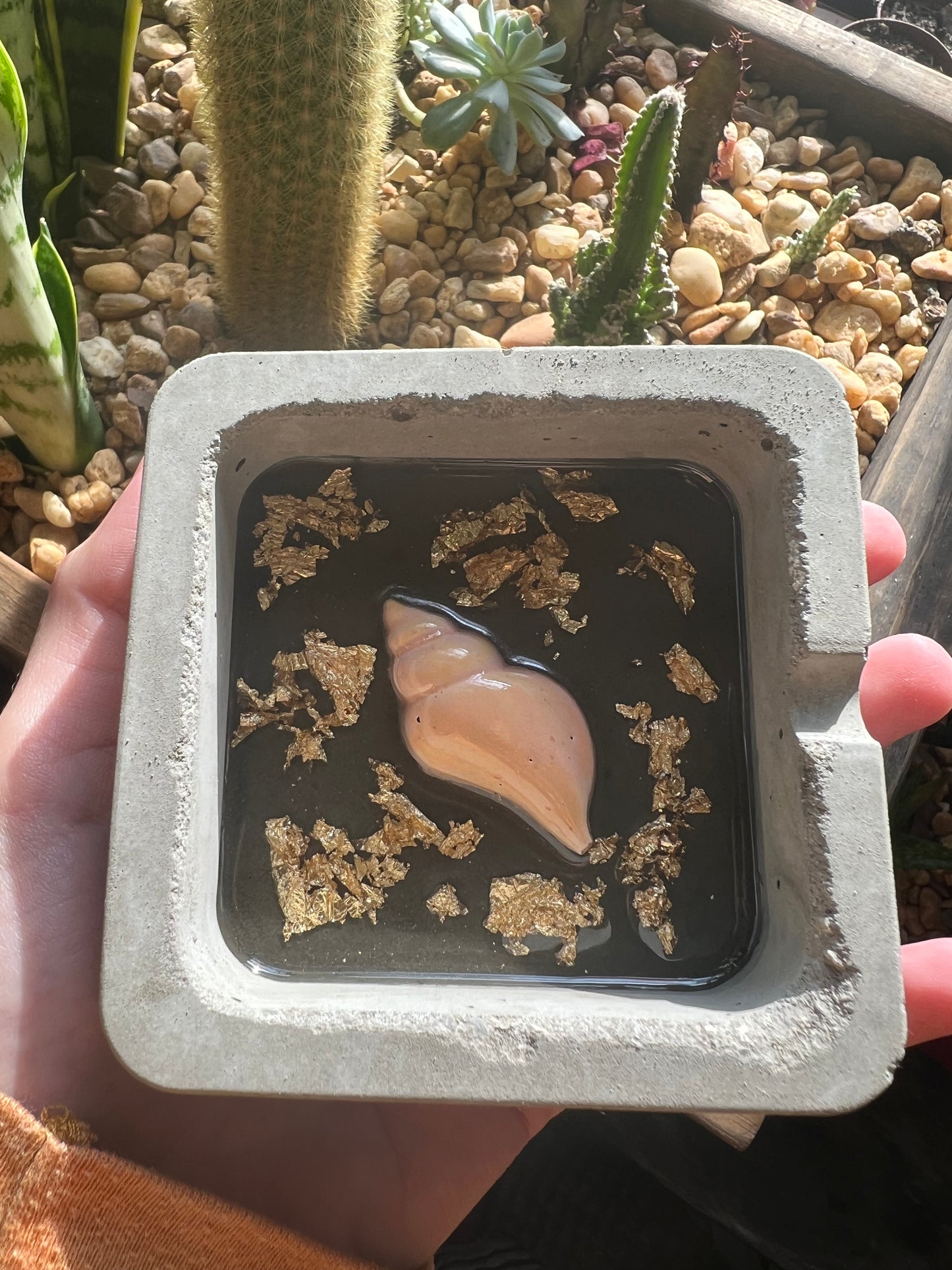 Handmade conch shell ashtray