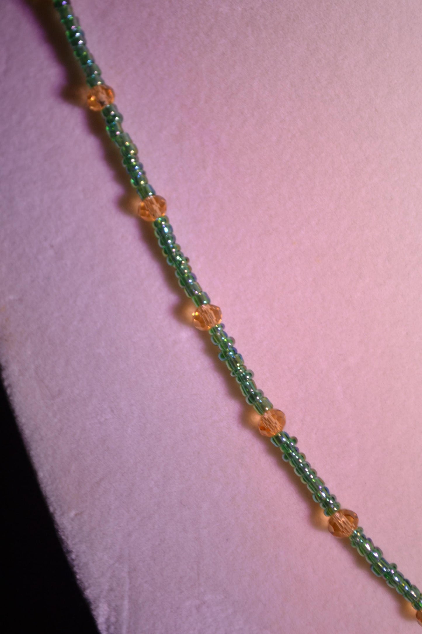 Brass bubble pendant beaded necklace