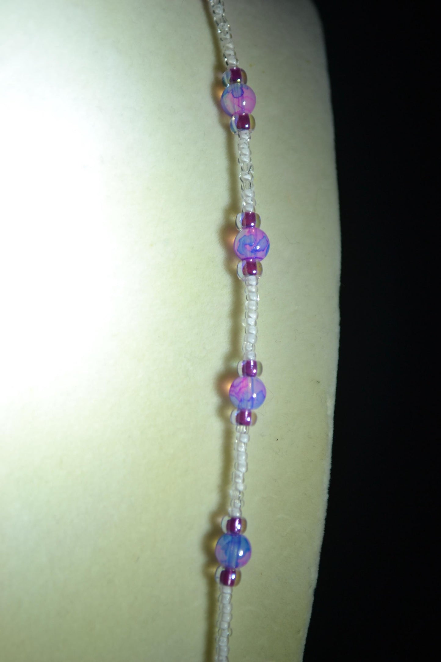 Wire wrapped sharks tooth beaded necklace. Galaxy colors