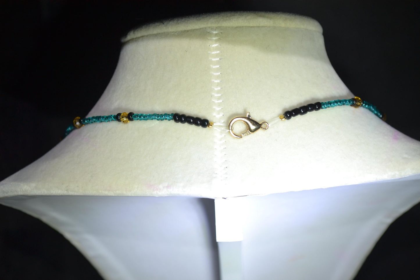 Multicolor glass bead necklace. Jacksonville jaguars