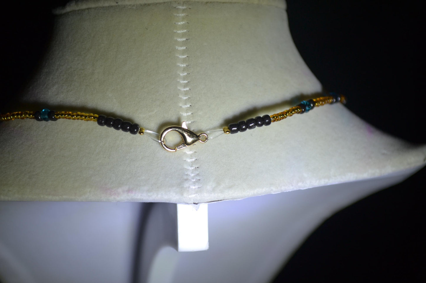 Multicolor glass bead necklace. Jacksonville jaguars