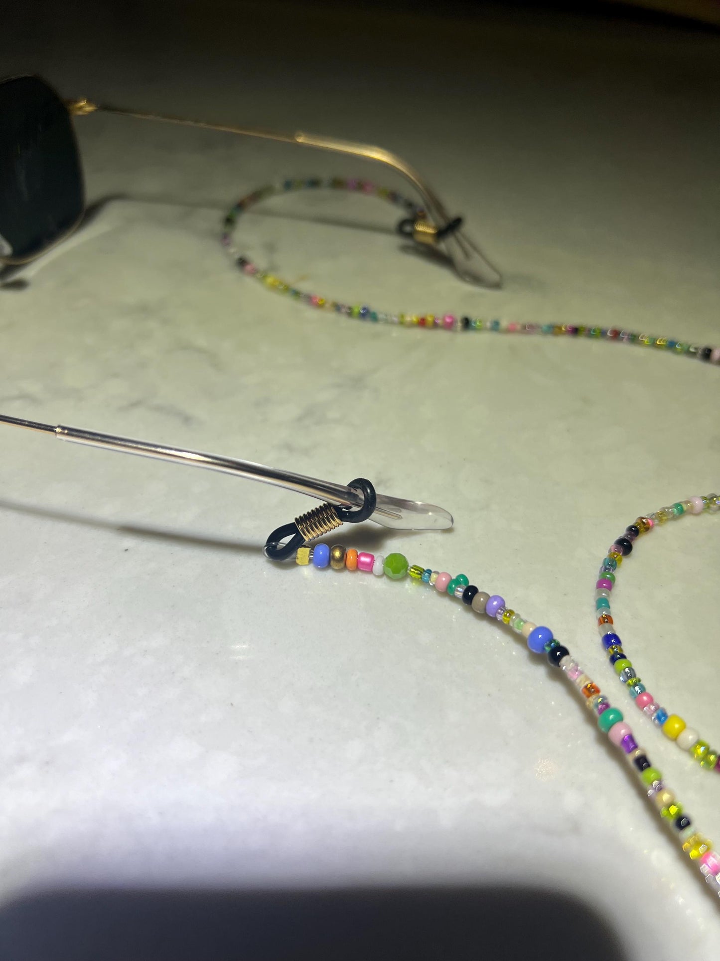 Hand Beaded Sunglasses Chain, Randomized colors. Customizable