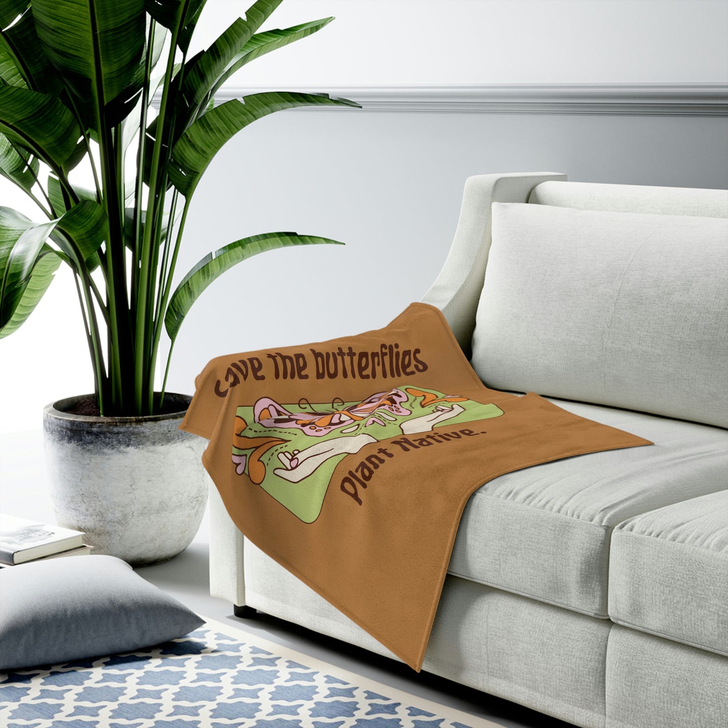 Plant Native Velveteen Plush Blanket
