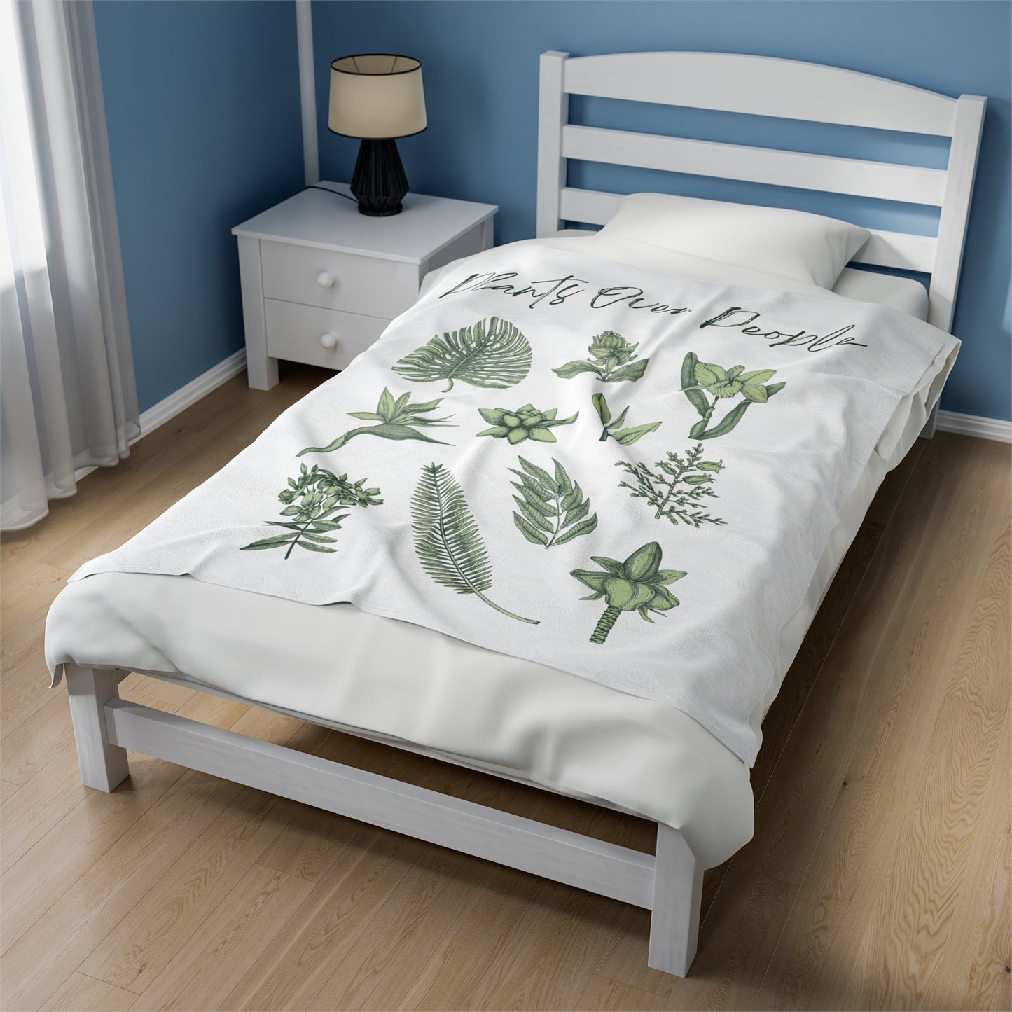 Plants Over People Velveteen Plush Blanket