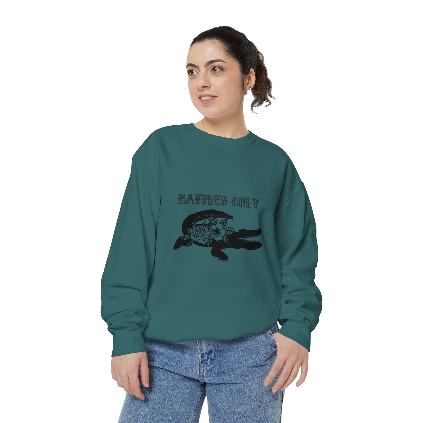 Natives Only Alligator Unisex Garment-Dyed Crewneck