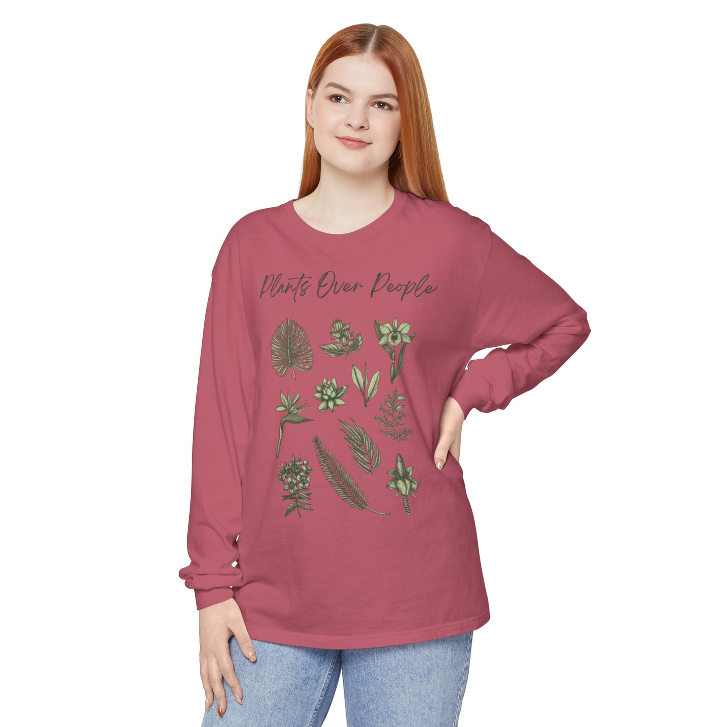 Plants Over People Unisex Garment-dyed Long Sleeve