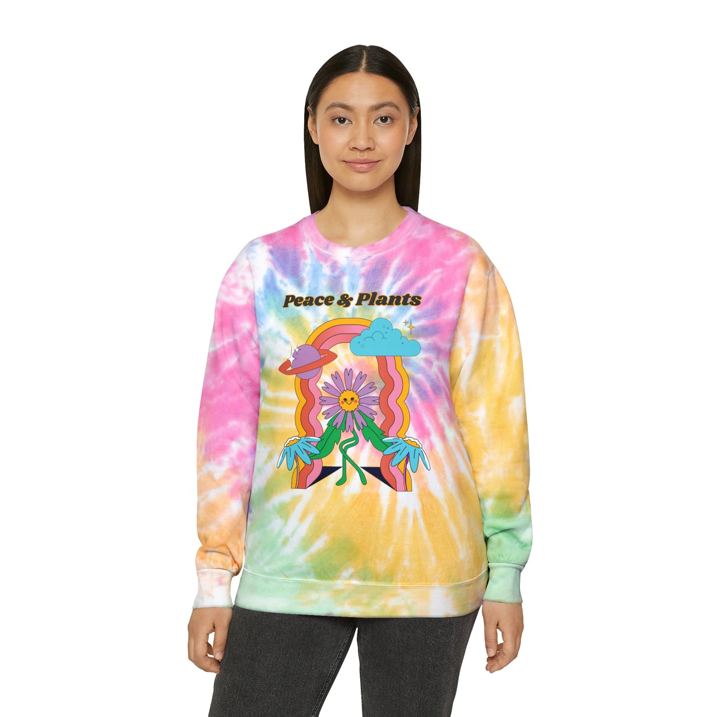 Peace & Plants Tie-Dye Crewneck