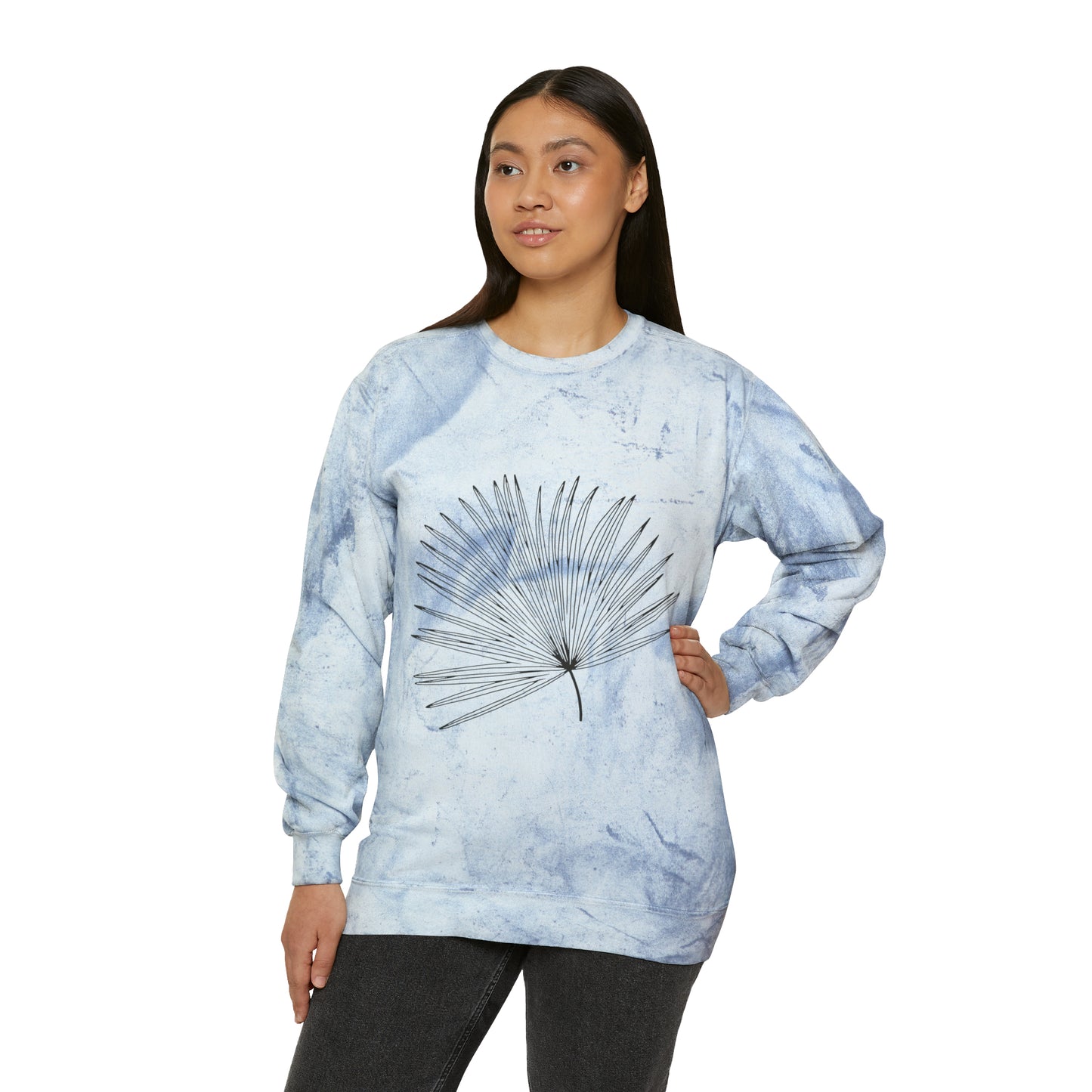 Palm Leaf Unisex Color Blast Crewneck