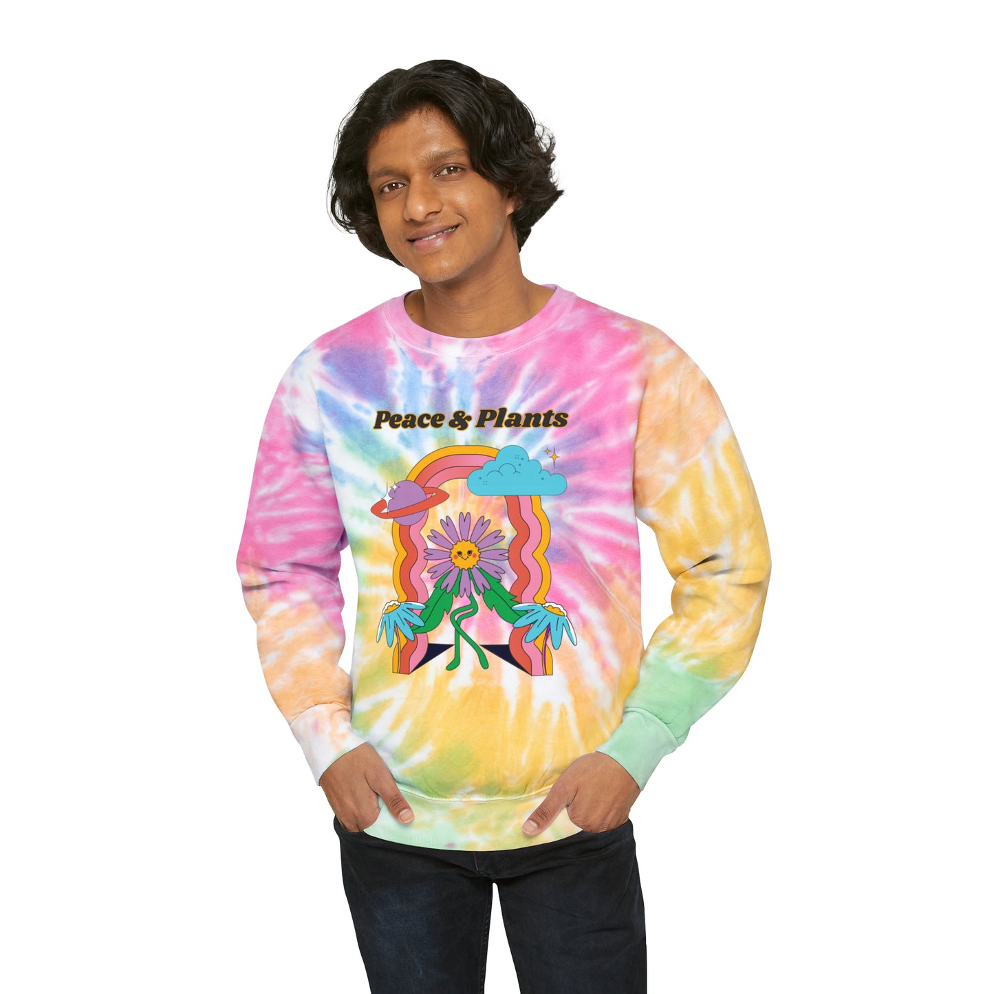 Peace & Plants Tie-Dye Crewneck