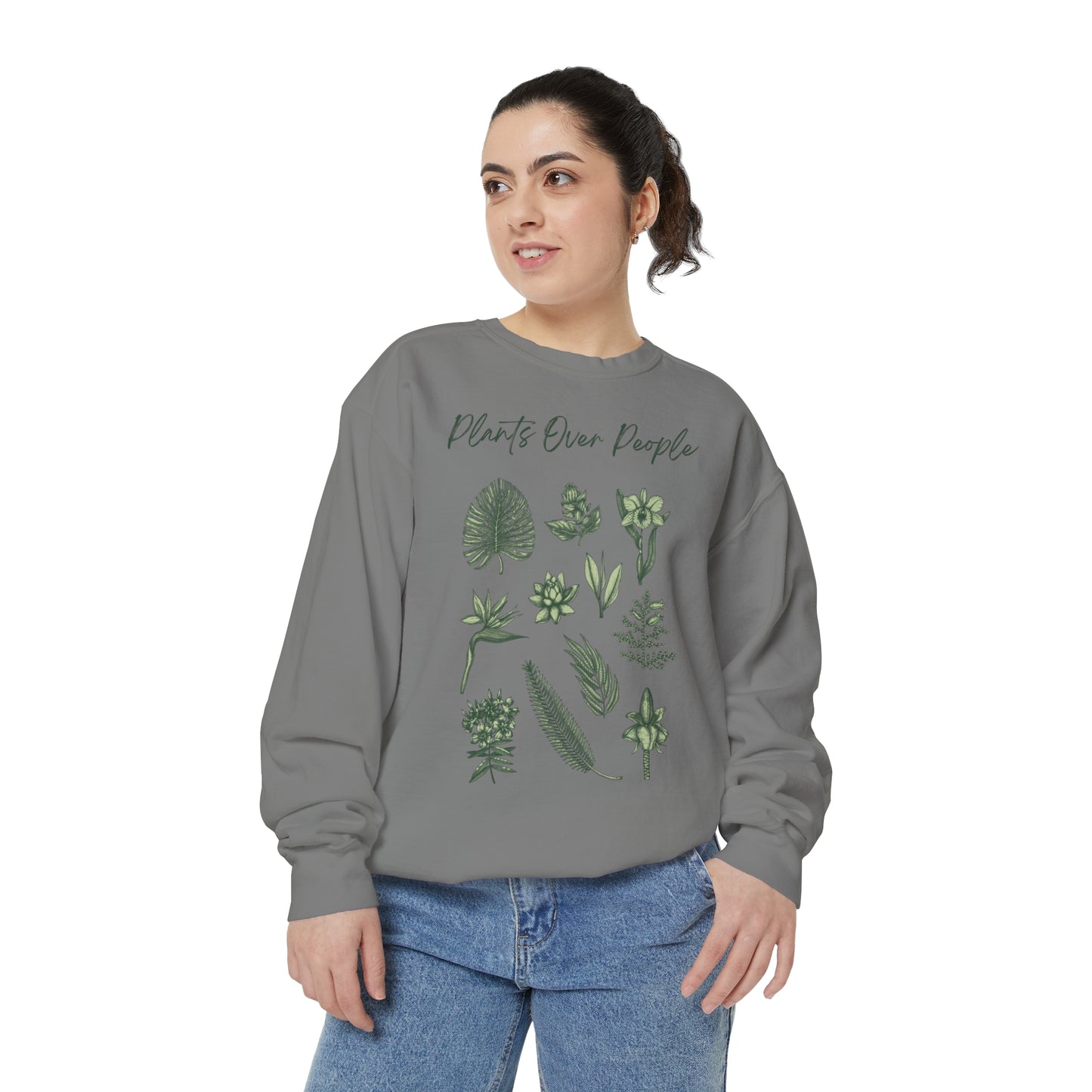 Plants Over People Unisex Garment-Dyed Sweatshirt