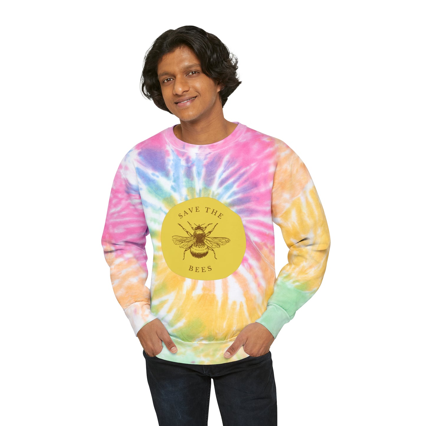 Save The Bees Unisex Tie-Dye Crewneck
