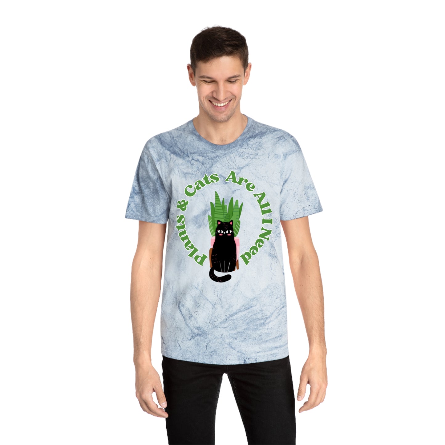 Plants & Cats Are All I Need Unisex Color Blast T-Shirt
