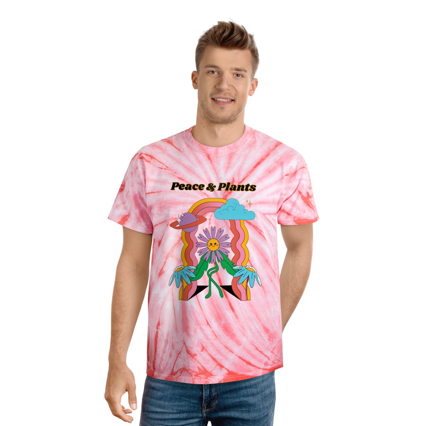 Peace & Plants Tie-Dye Tee, Cyclone