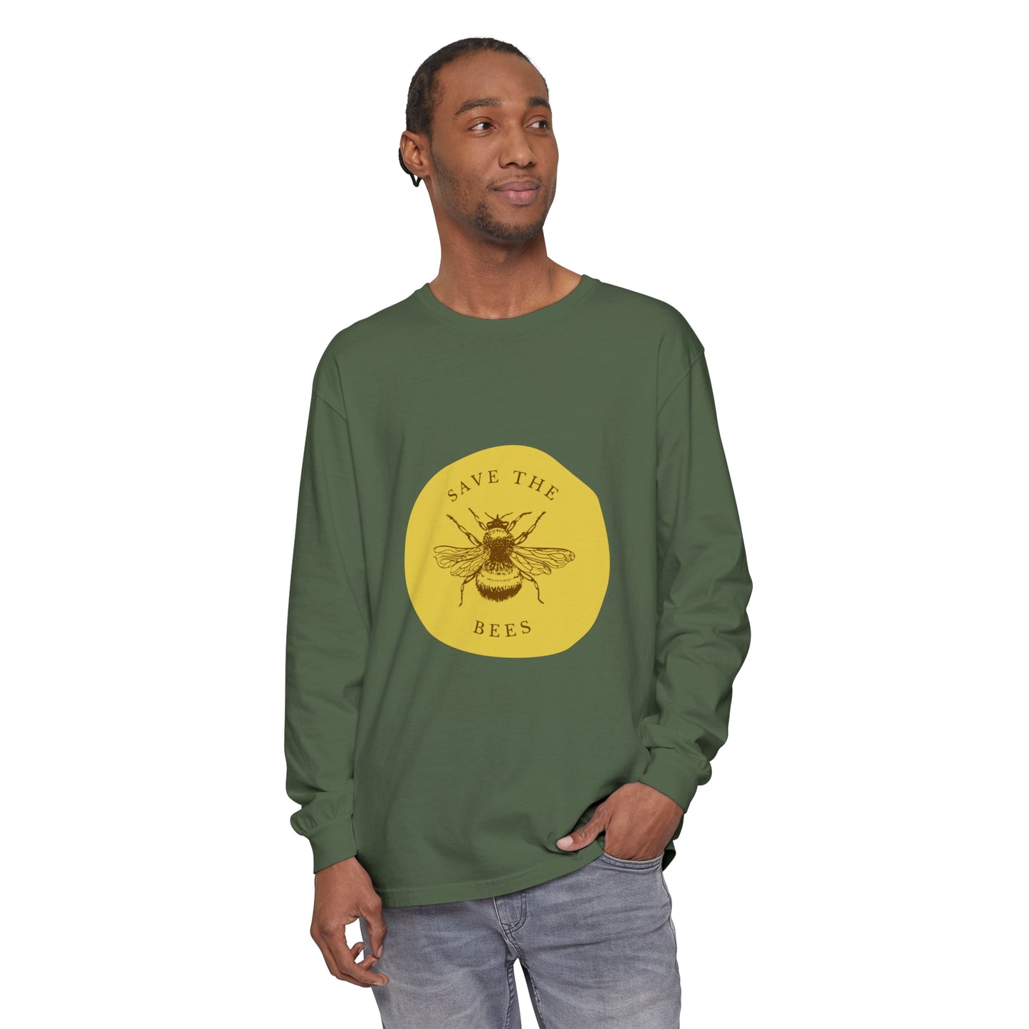 Save The Bees Unisex Garment-dyed Long Sleeve