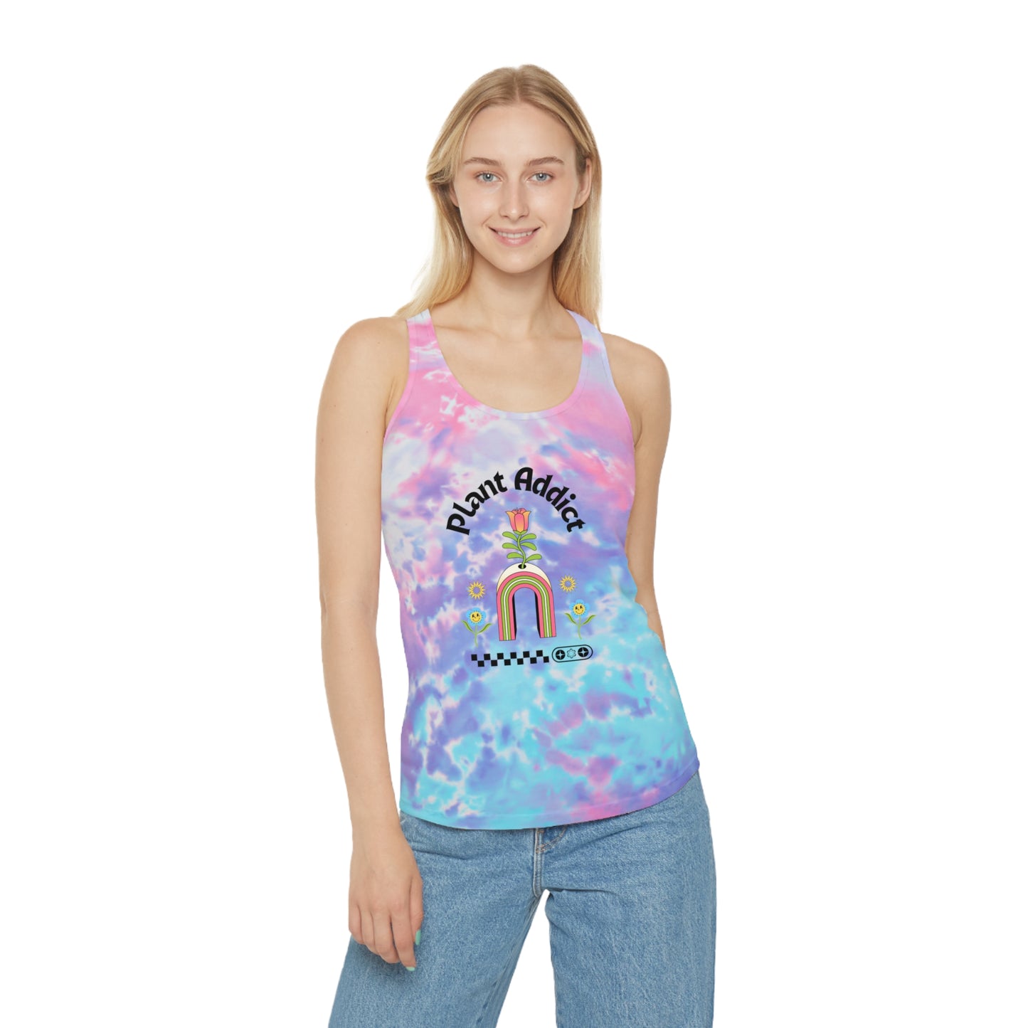 Plant Addict Tie Dye Racerback Tank Top