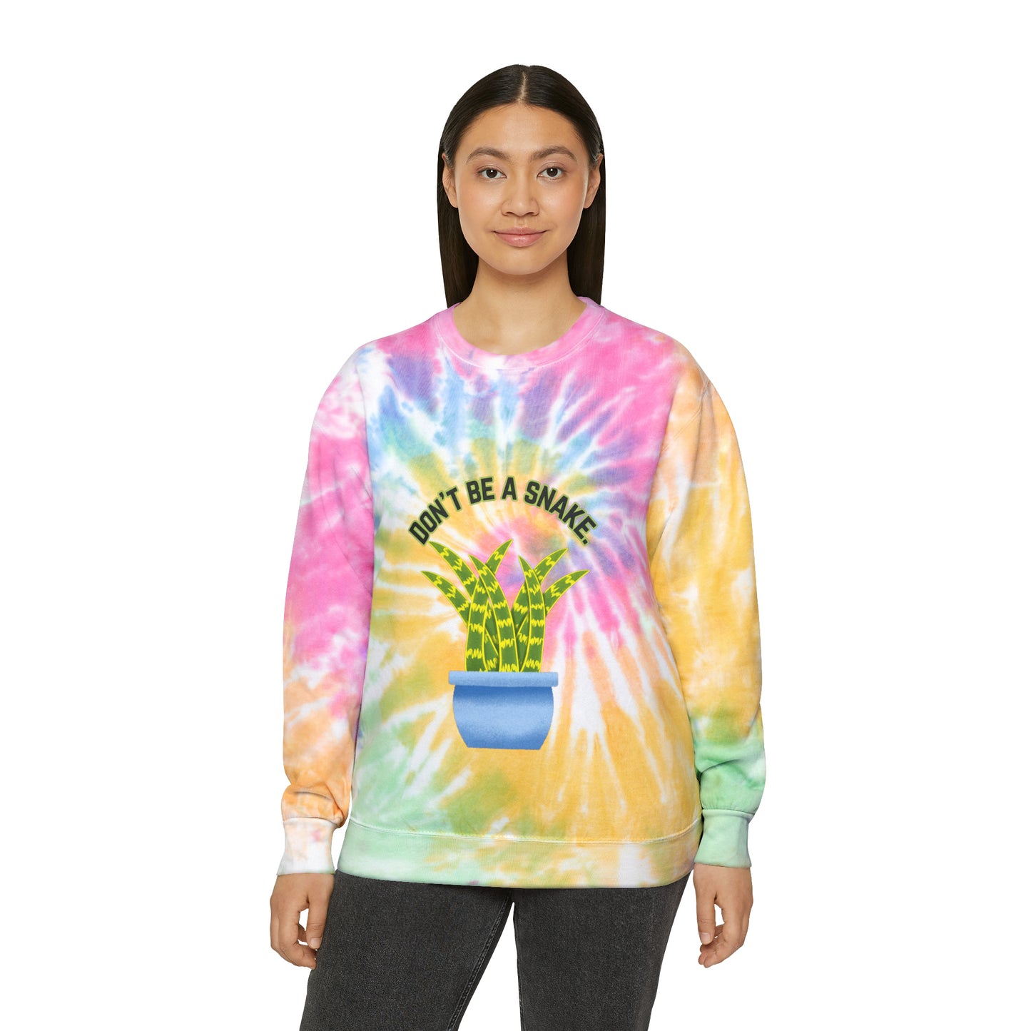 Don't Be A Snake Unisex Tie-Dye Crewneck