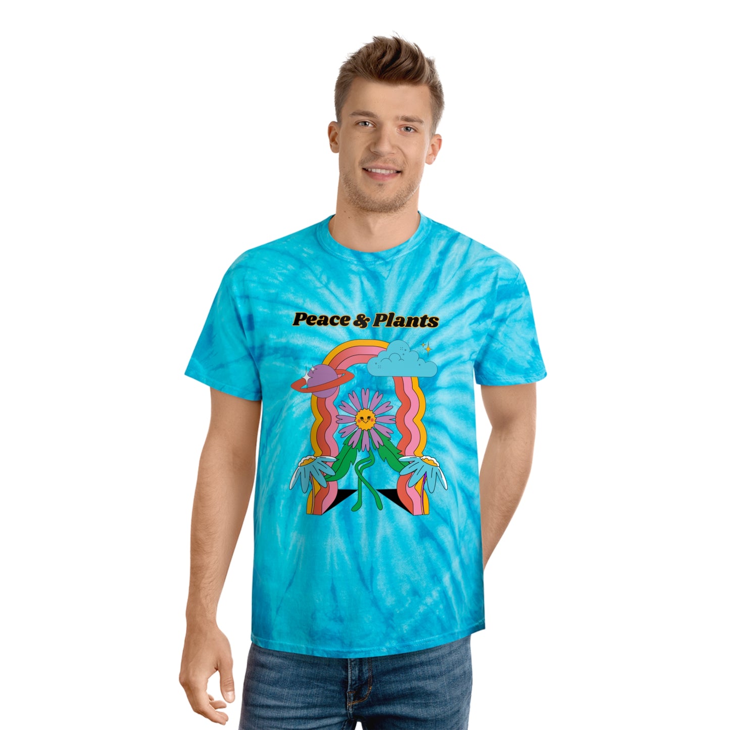 Peace & Plants Tie-Dye Tee, Cyclone
