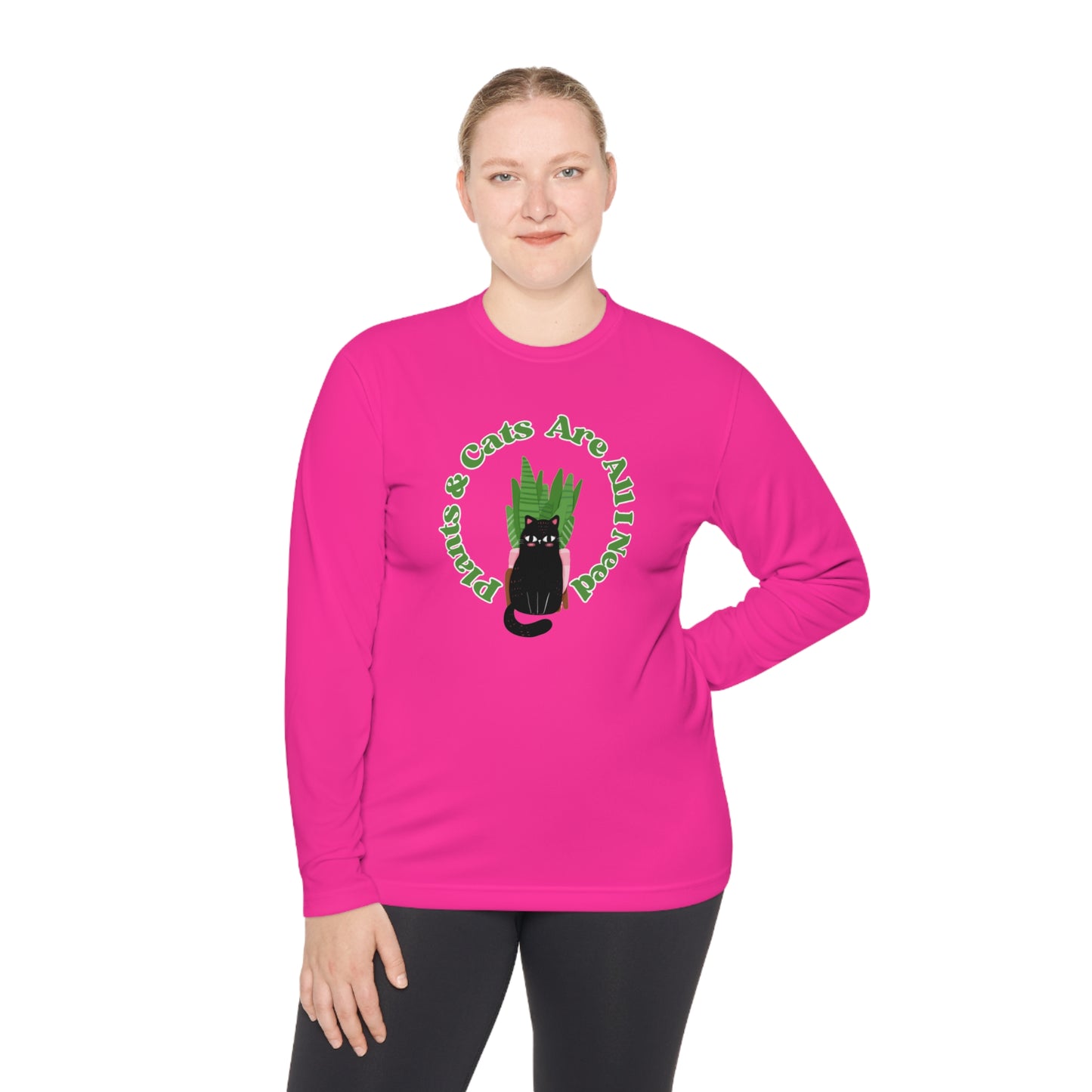 Plants & Cats Are All I Need Unisex Lightweight Long Sleeve