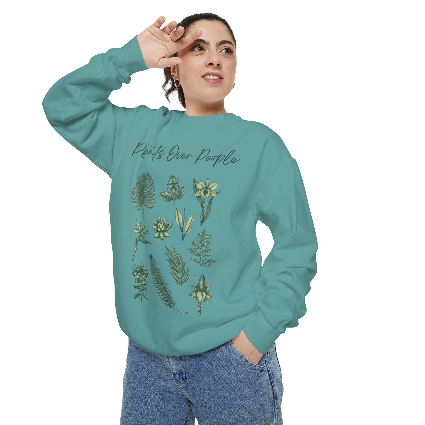 Plants Over People Unisex Garment-Dyed Sweatshirt
