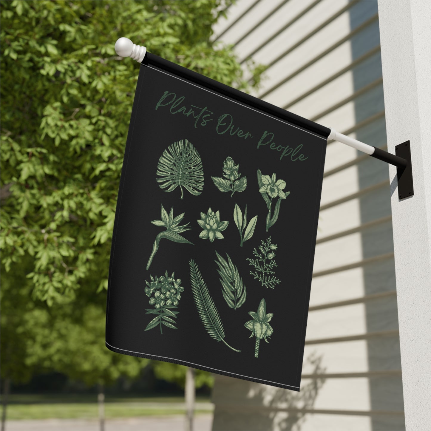 Plants Over People Garden & House Banner