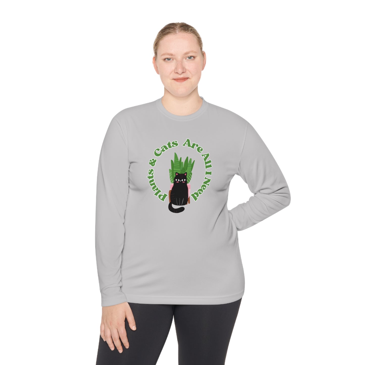 Plants & Cats Are All I Need Unisex Lightweight Long Sleeve