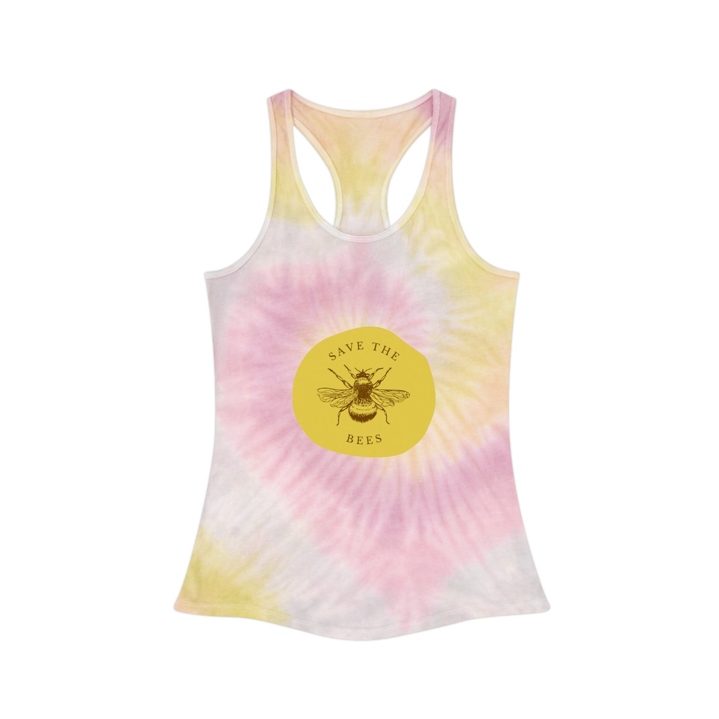 Save The Bees Tie Dye Racerback Tank Top