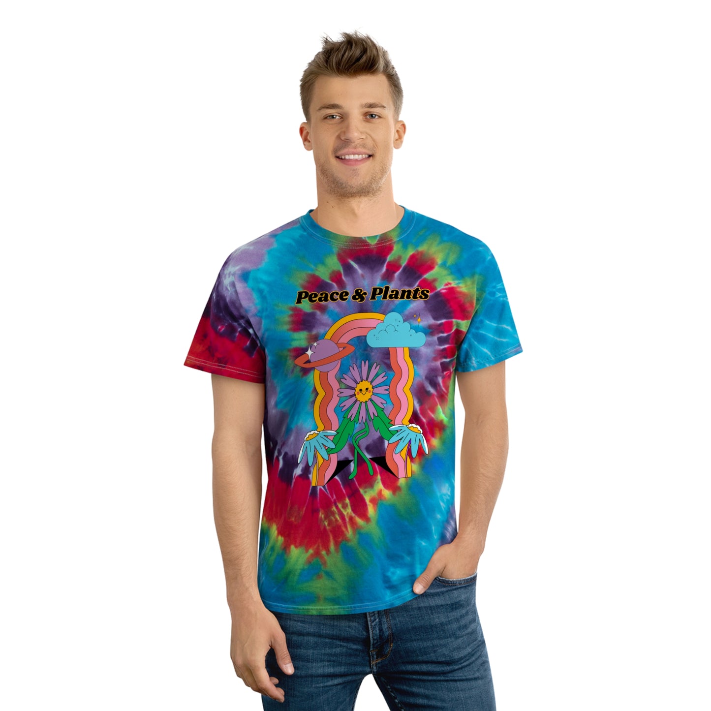 Peace & Plants Tie-Dye Tee, Spiral