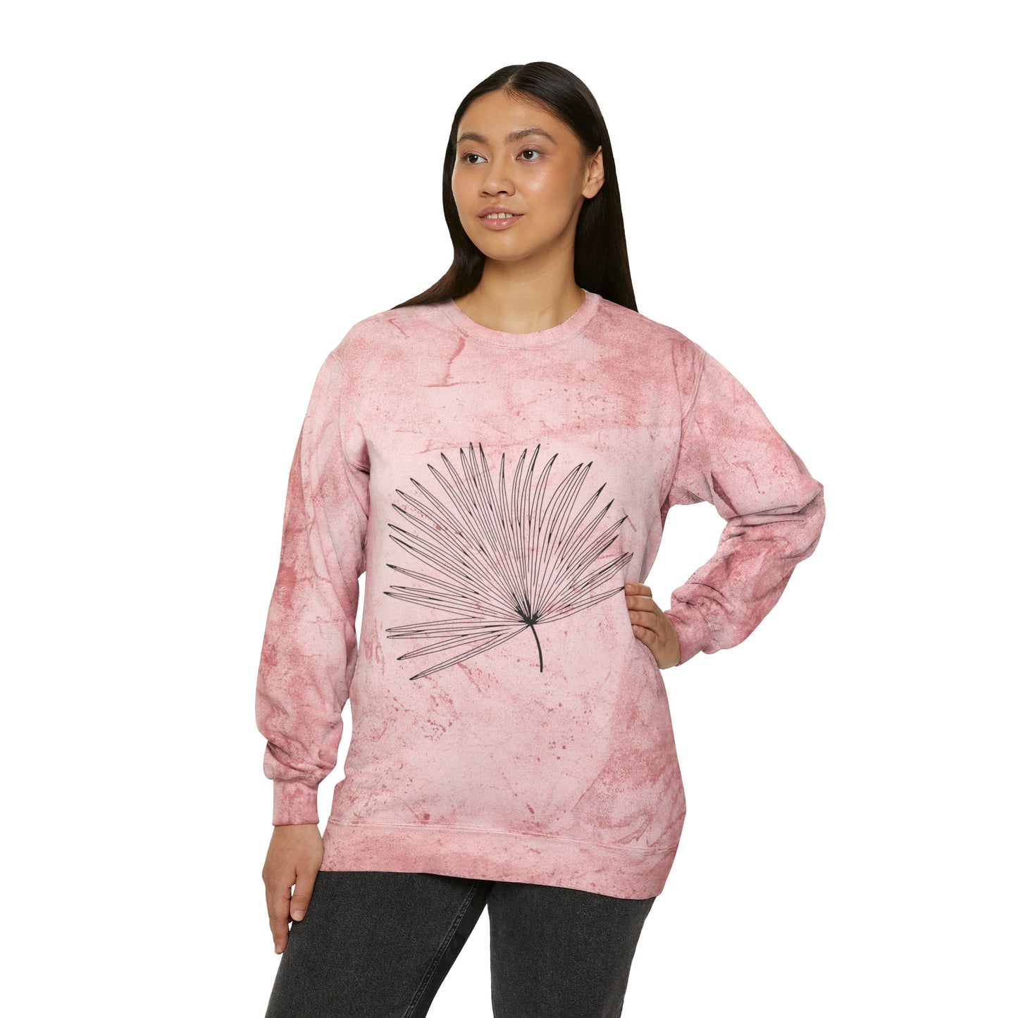 Palm Leaf Unisex Color Blast Crewneck