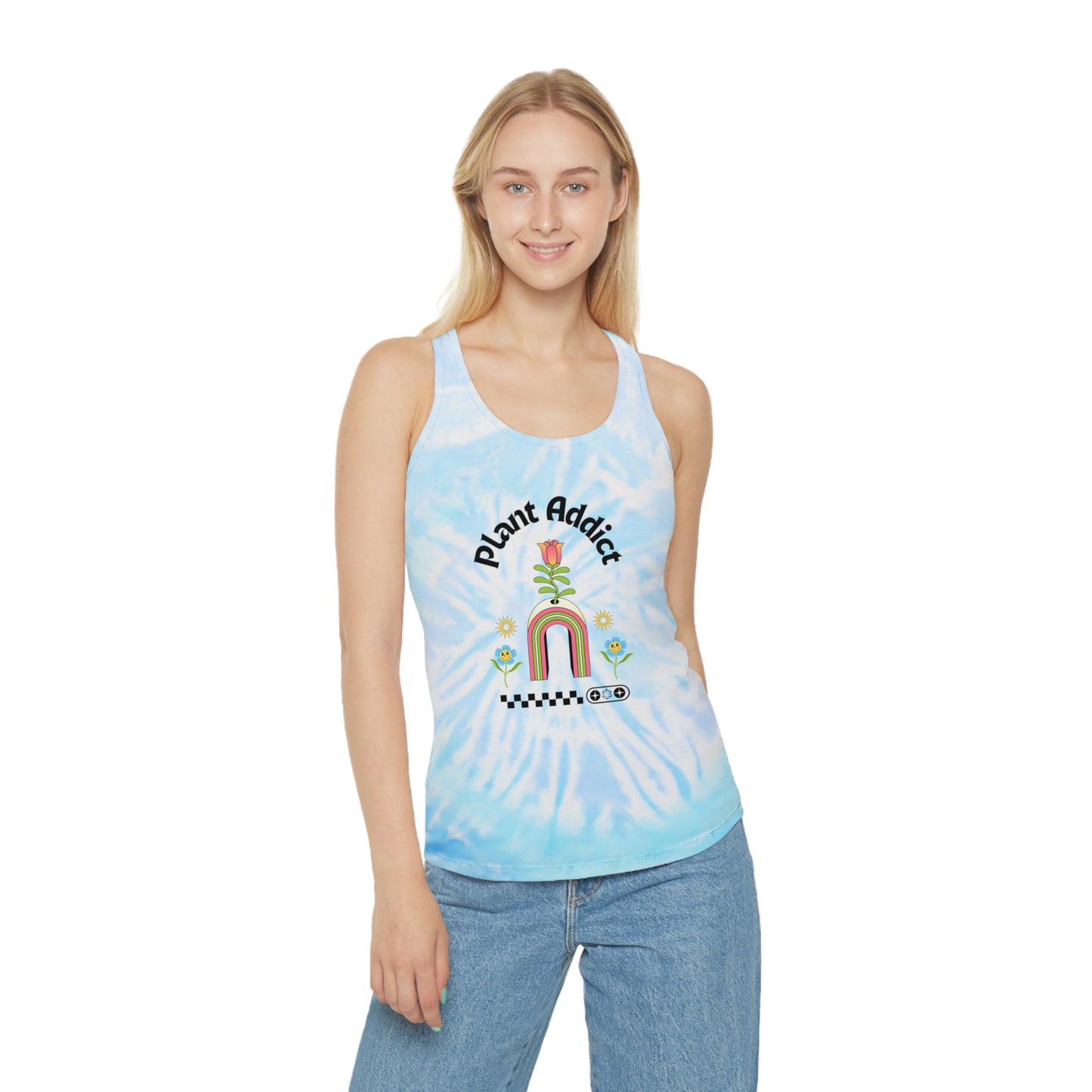 Plant Addict Tie Dye Racerback Tank Top