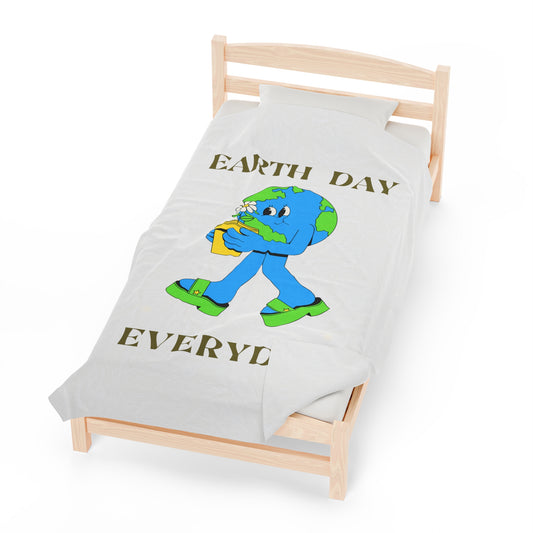 Earth Day Everyday Velveteen Plush Blanket