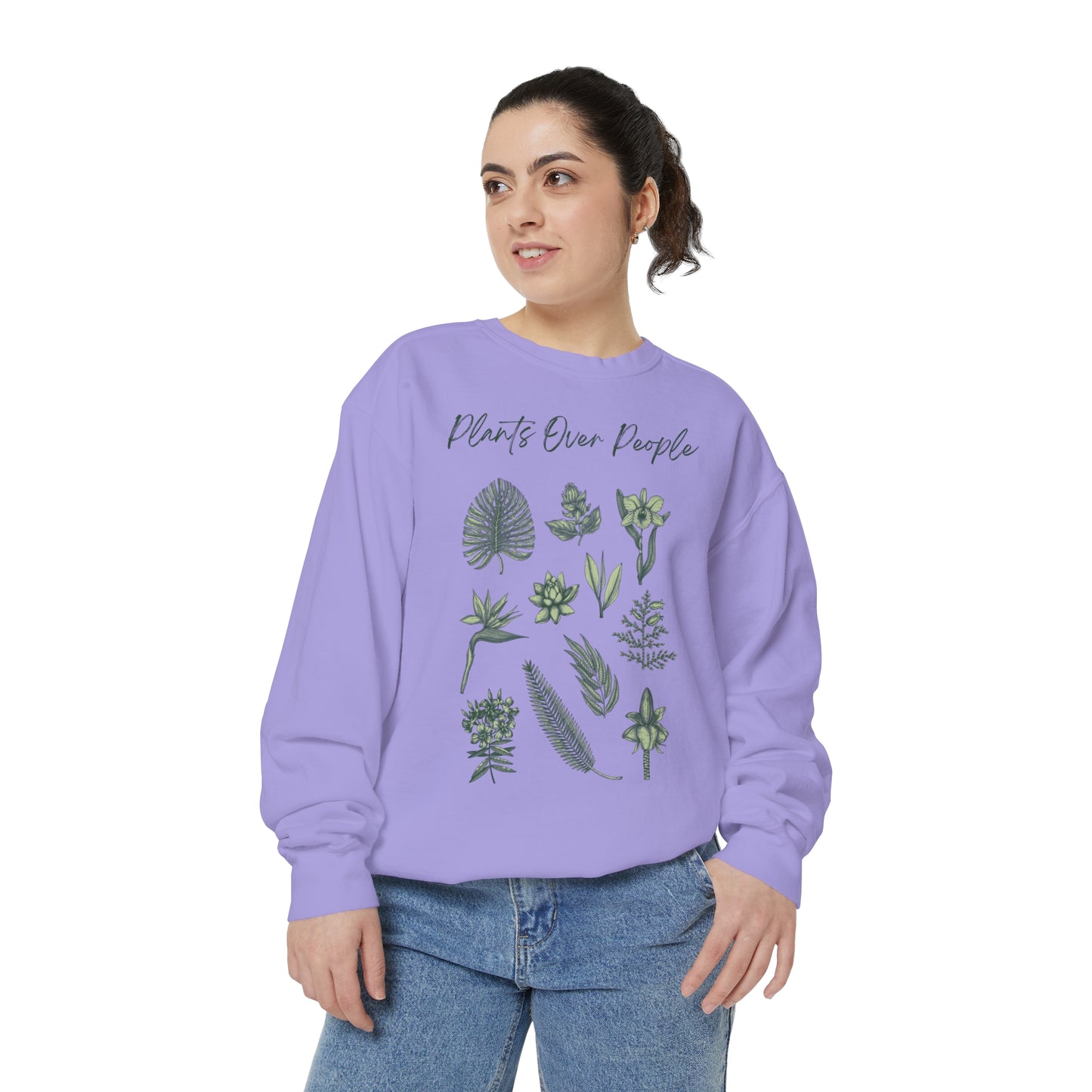 Plants Over People Unisex Garment-Dyed Sweatshirt