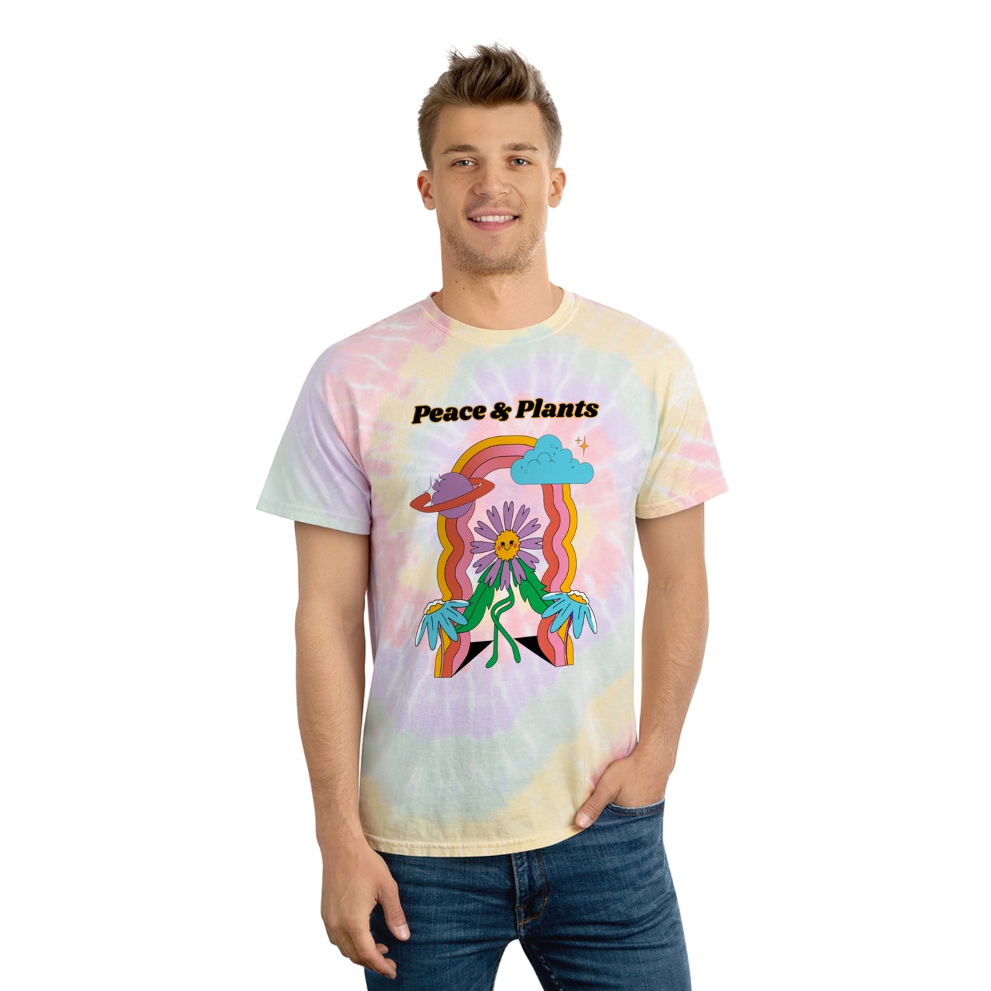 Peace & Plants Tie-Dye Tee, Spiral