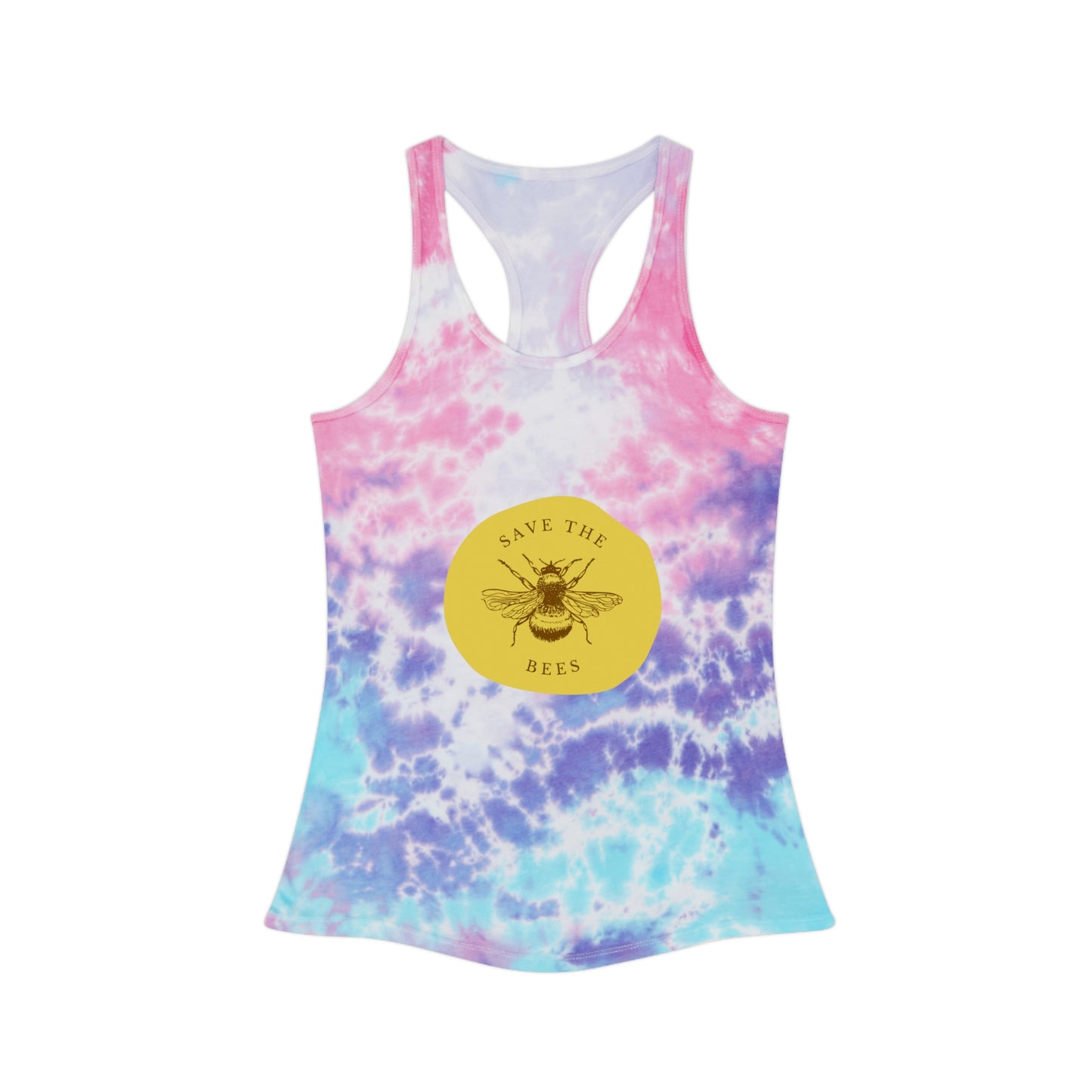 Save The Bees Tie Dye Racerback Tank Top