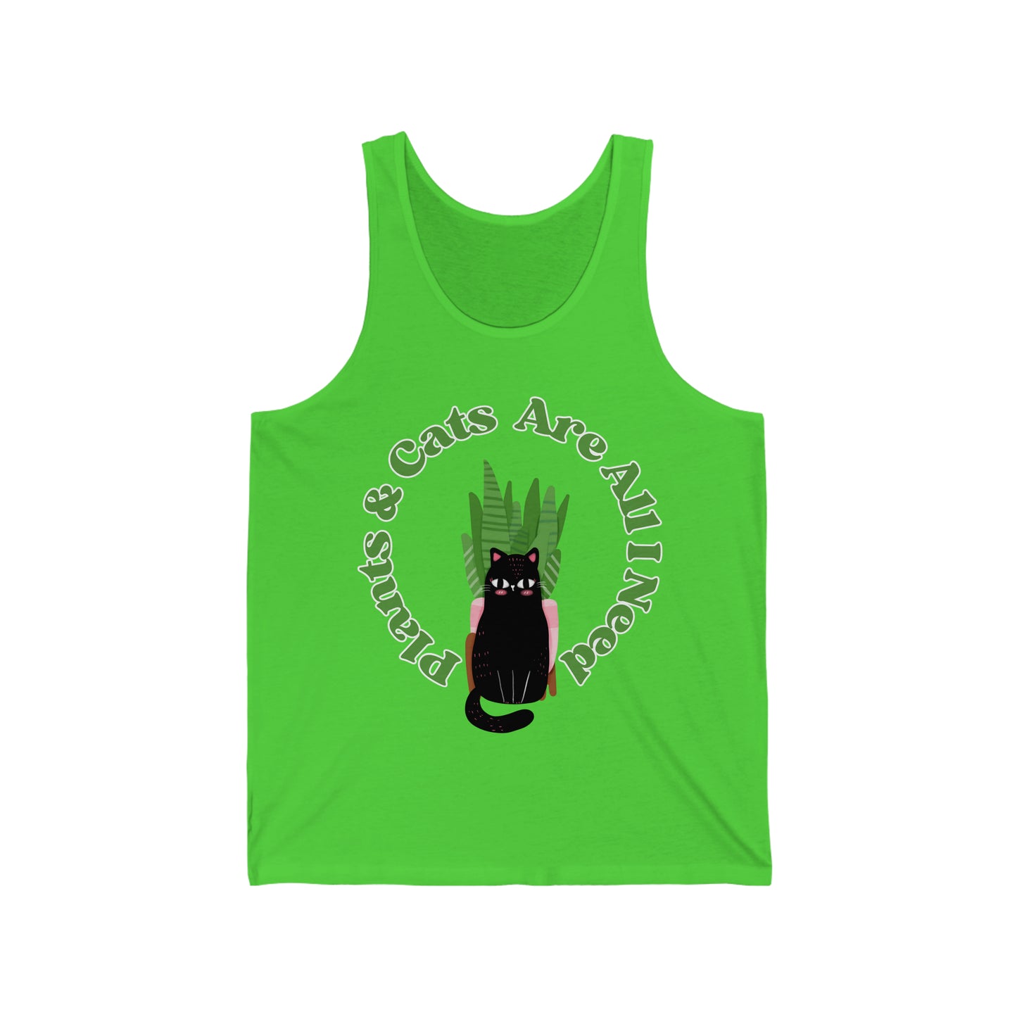 Plants & Cats Are All I Need Unisex Jersey Tank