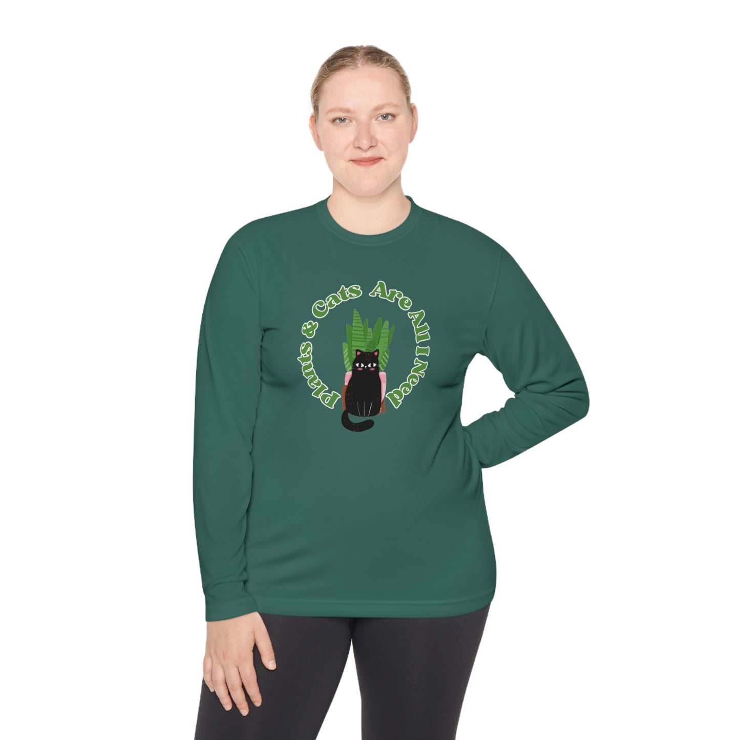 Plants & Cats Are All I Need Unisex Lightweight Long Sleeve