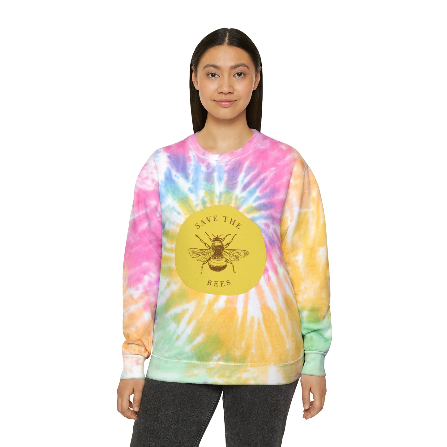 Save The Bees Unisex Tie-Dye Crewneck