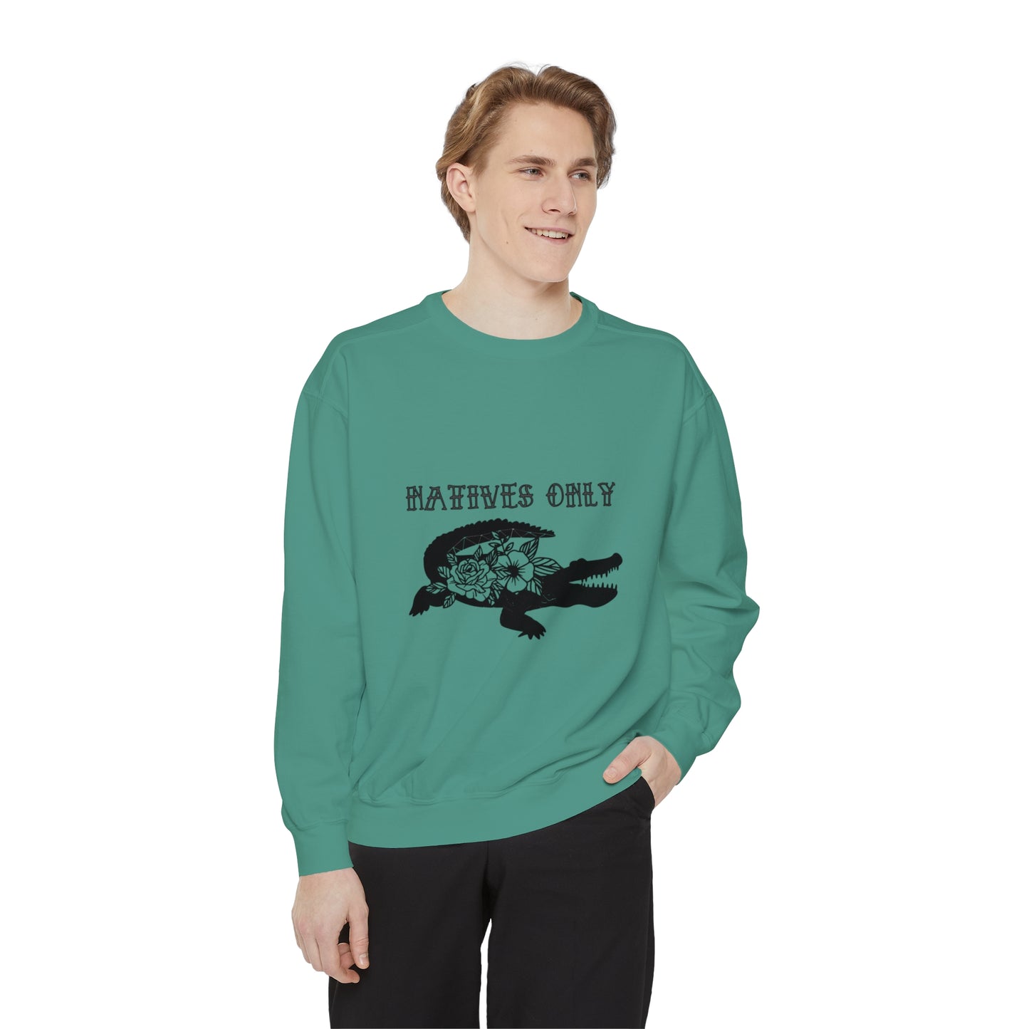 Natives Only Alligator Unisex Garment-Dyed Crewneck