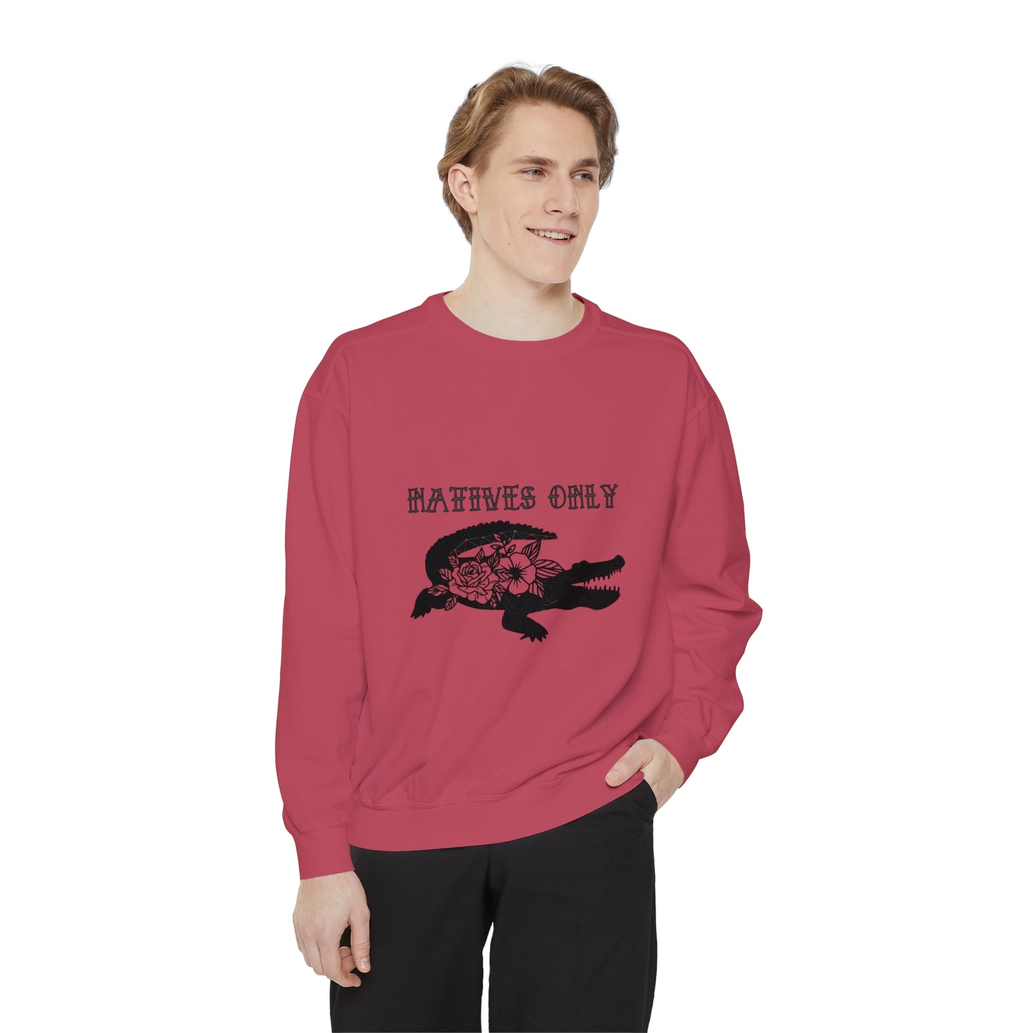 Natives Only Alligator Unisex Garment-Dyed Crewneck