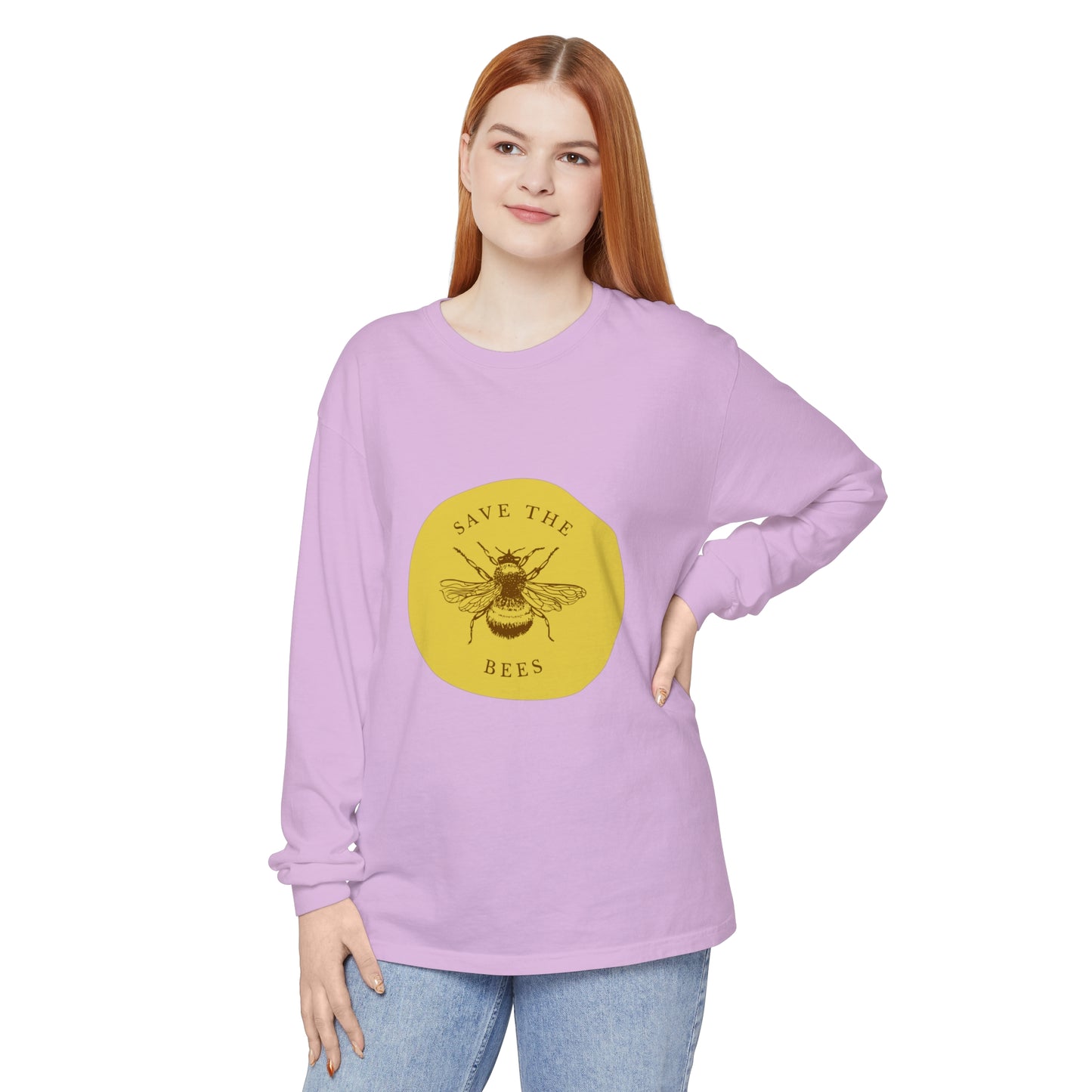 Save The Bees Unisex Garment-dyed Long Sleeve