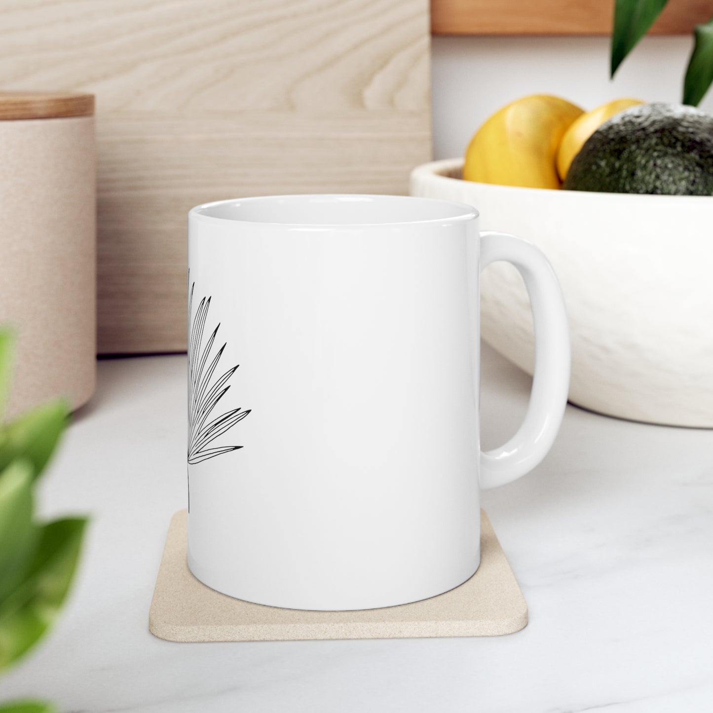 Palm Leaf Ceramic Mug