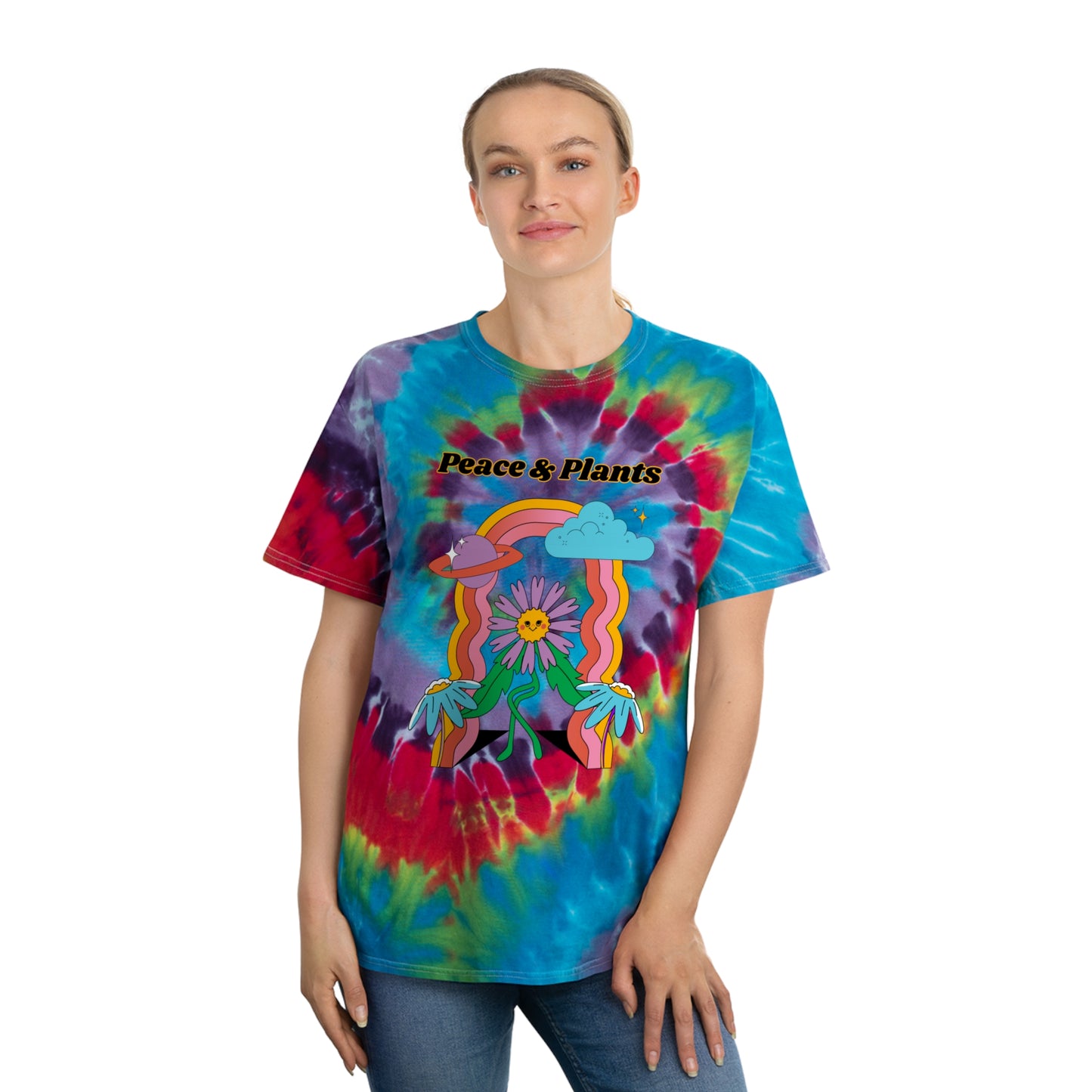 Peace & Plants Tie-Dye Tee, Spiral