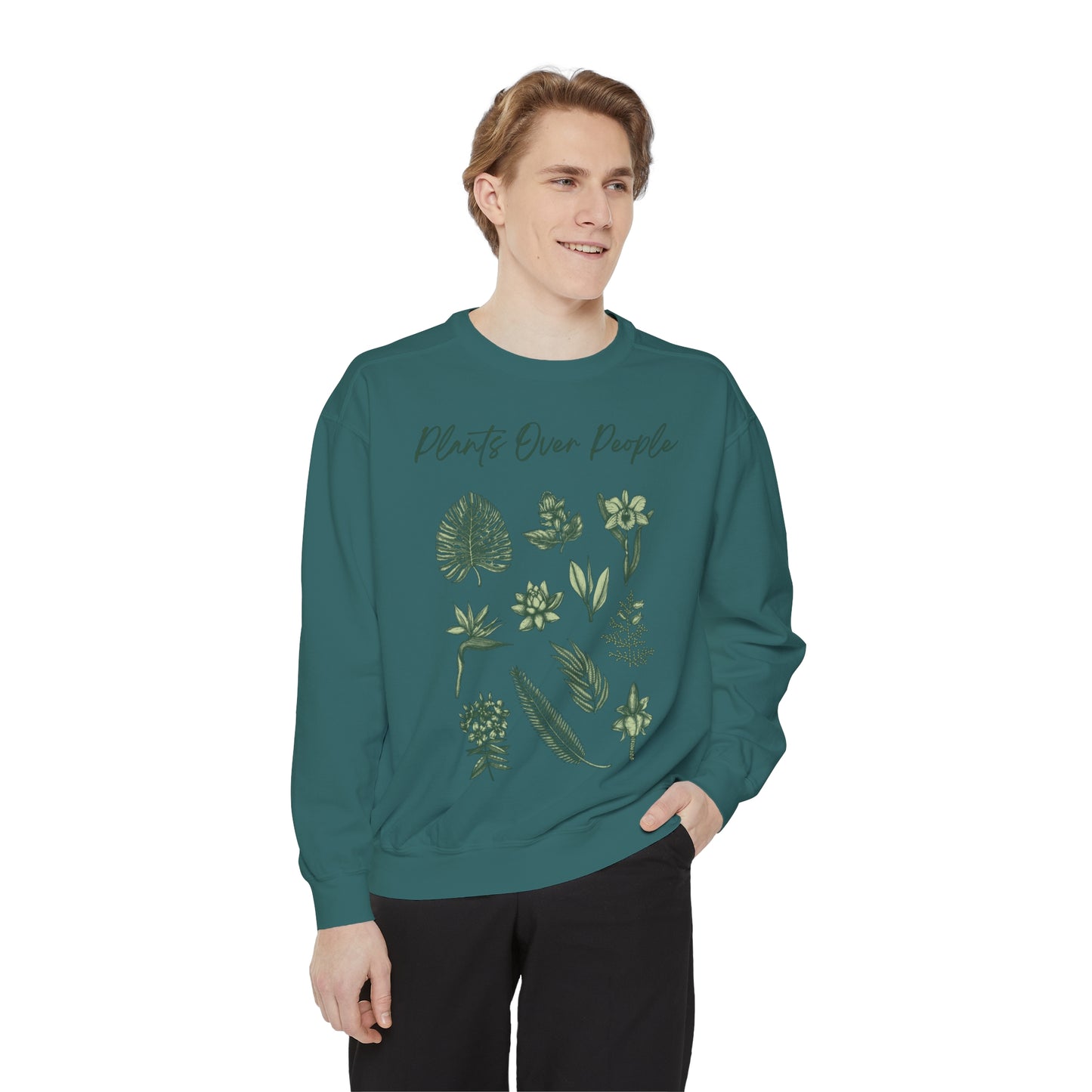 Plants Over People Unisex Garment-Dyed Sweatshirt