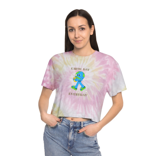 Earth Day Everyday Women's Tie-Dye Crop Tee