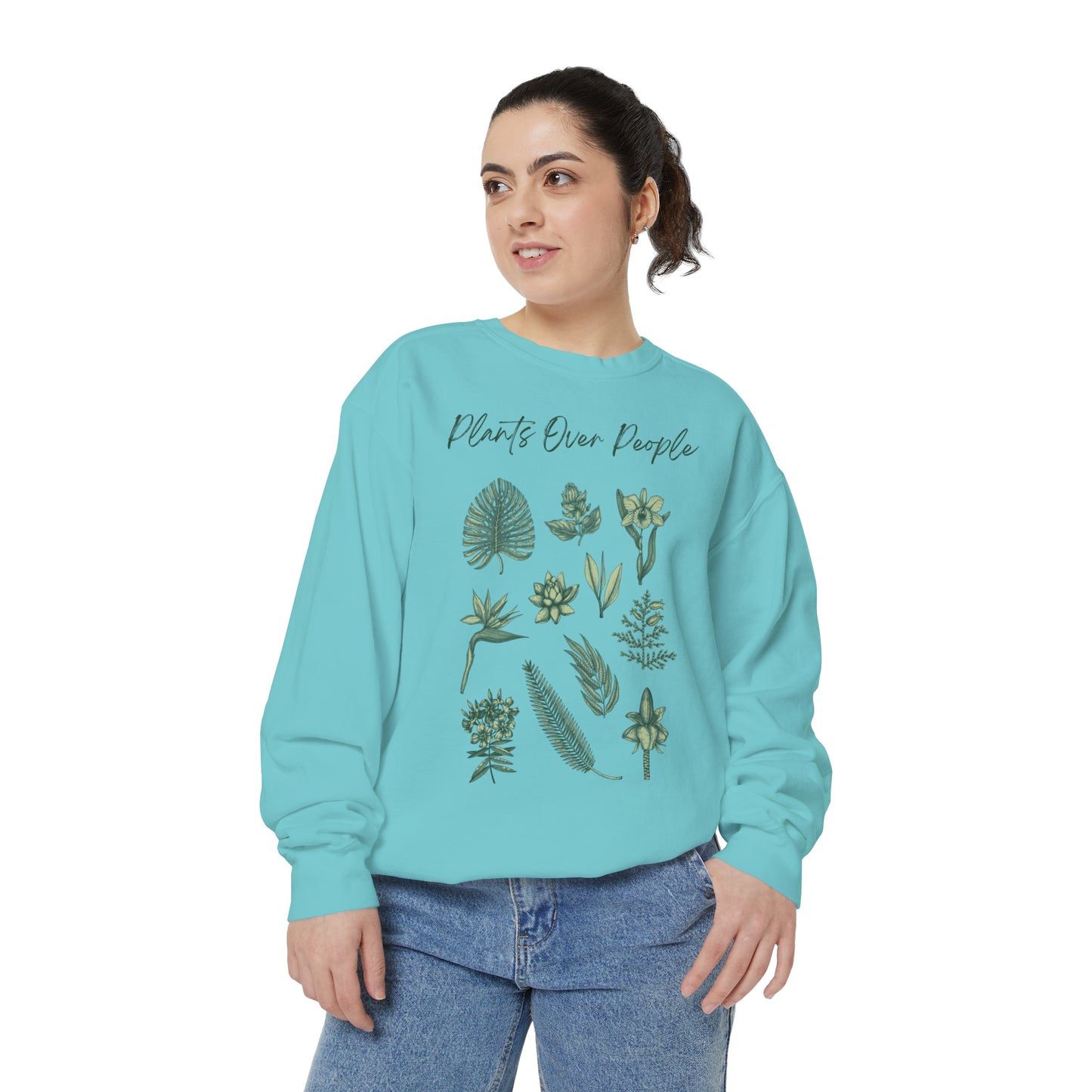 Plants Over People Unisex Garment-Dyed Sweatshirt