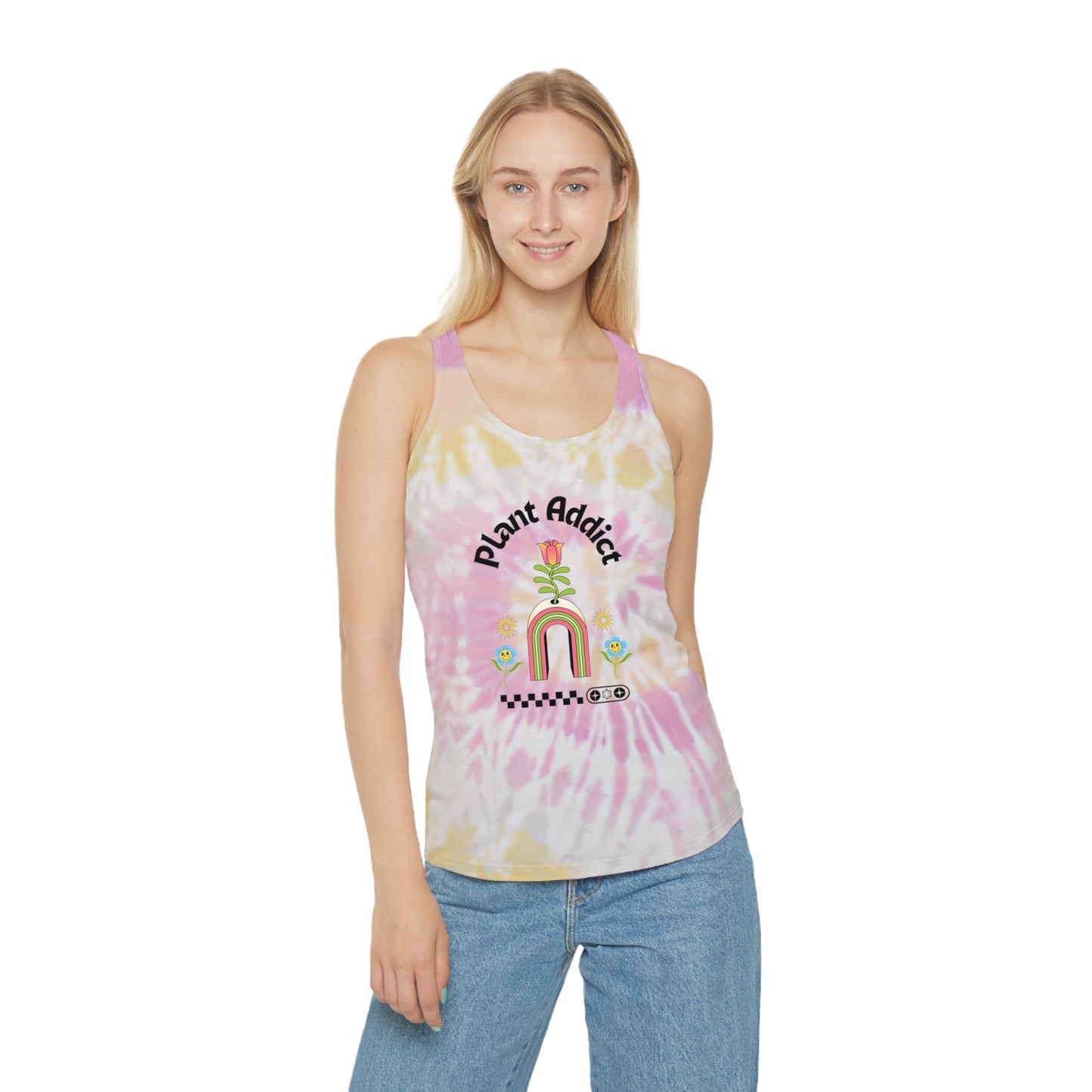 Plant Addict Tie Dye Racerback Tank Top