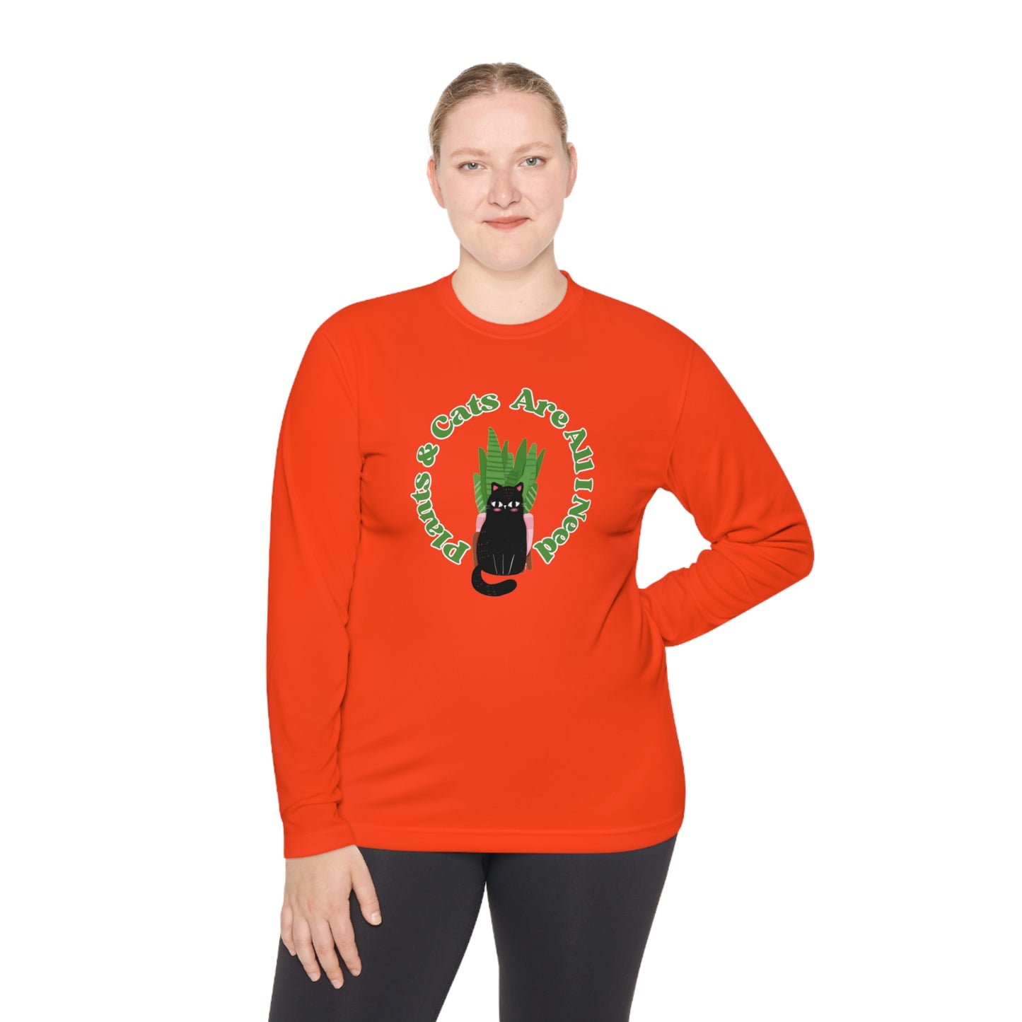 Plants & Cats Are All I Need Unisex Lightweight Long Sleeve