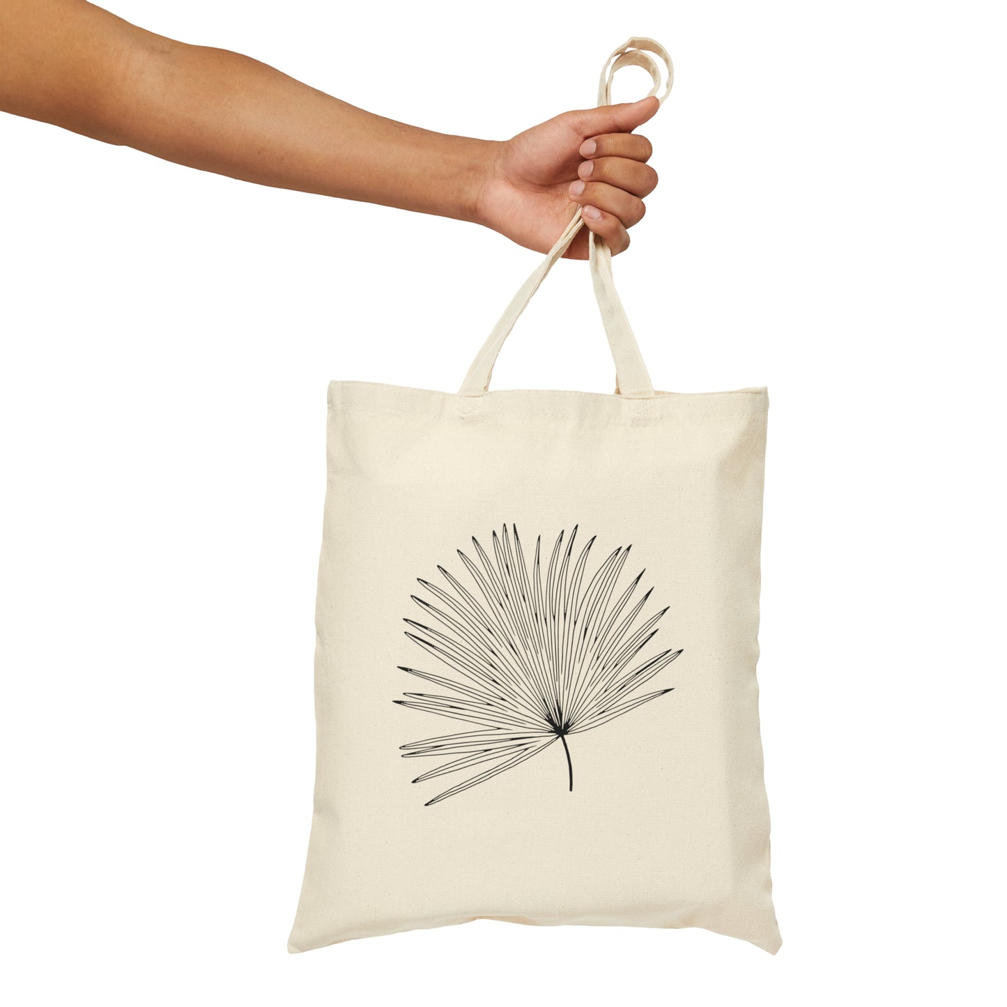 Palm Leaf Cotton Canvas Tote Bag