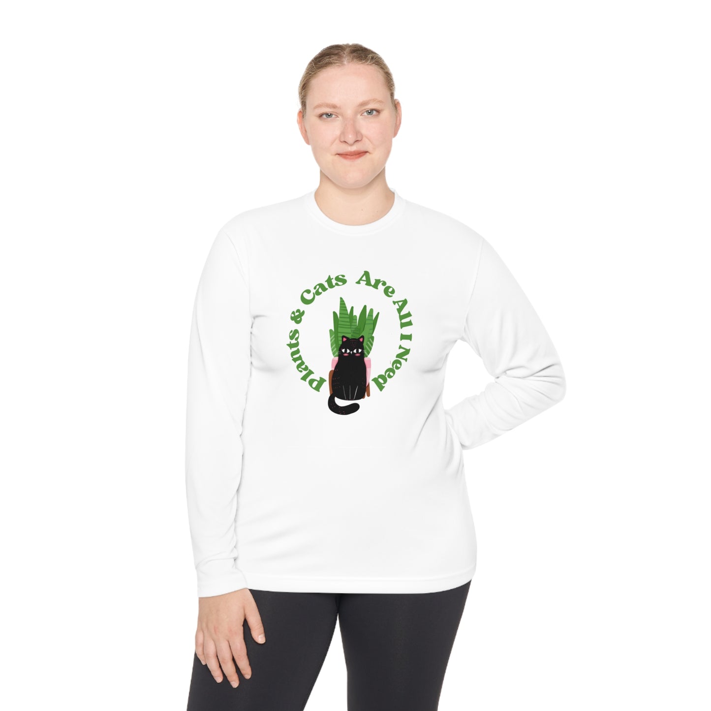 Plants & Cats Are All I Need Unisex Lightweight Long Sleeve