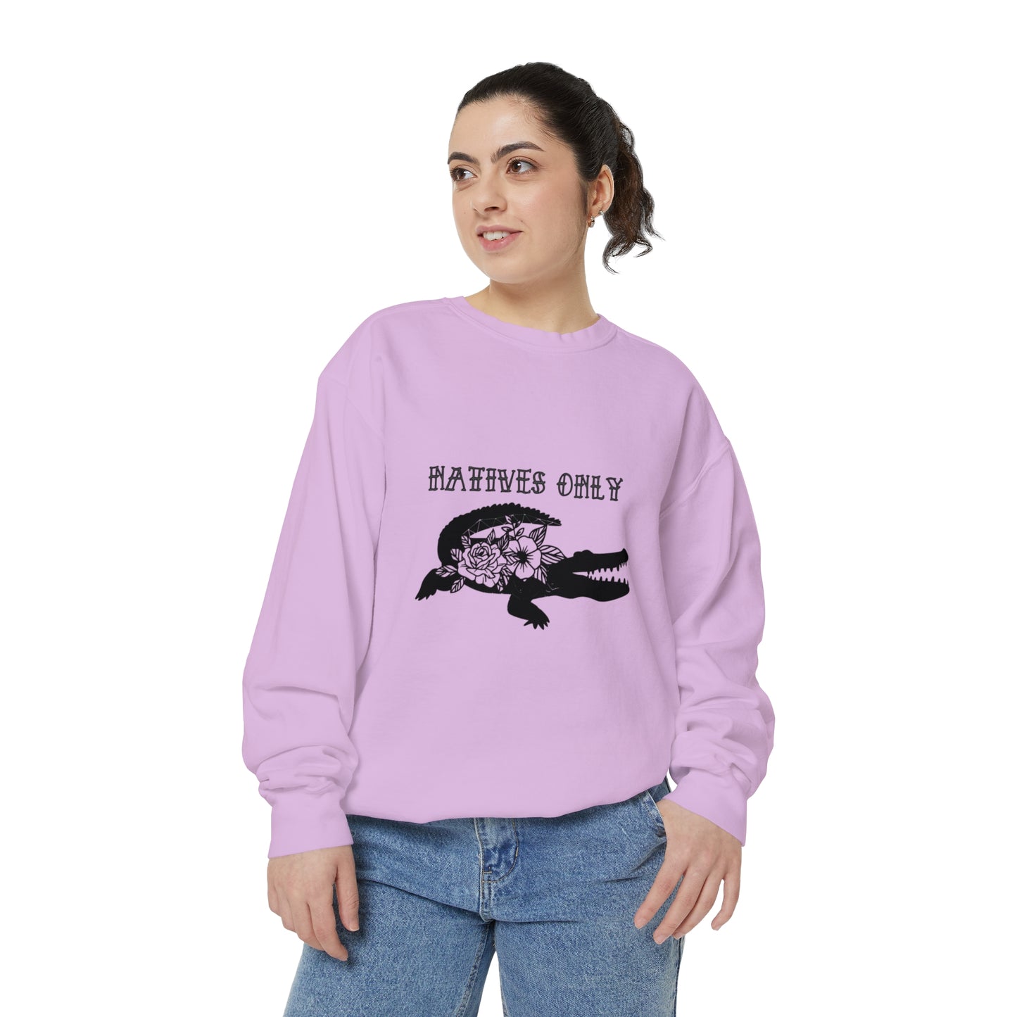 Natives Only Alligator Unisex Garment-Dyed Crewneck
