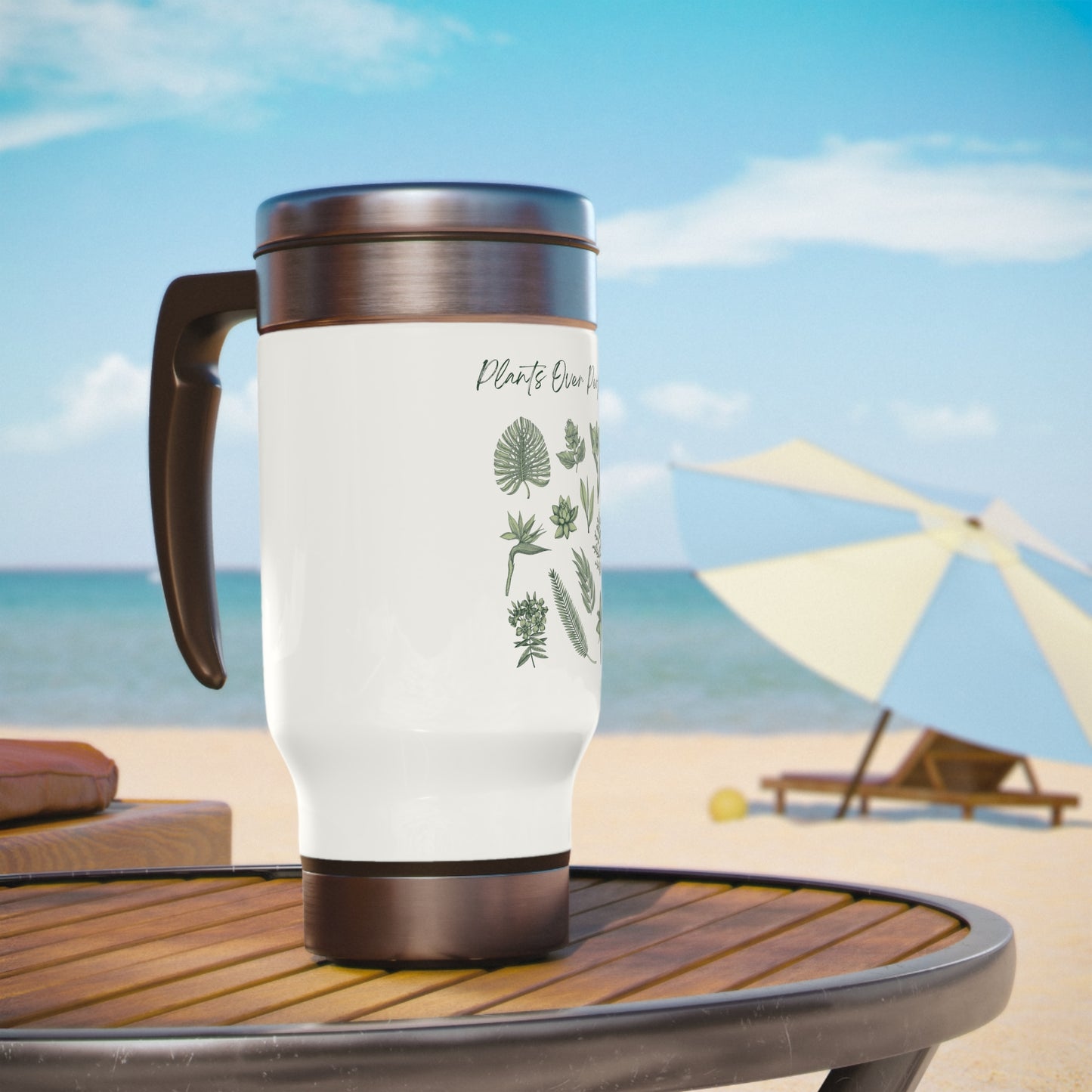 Plants Over People Stainless Steel Travel Mug